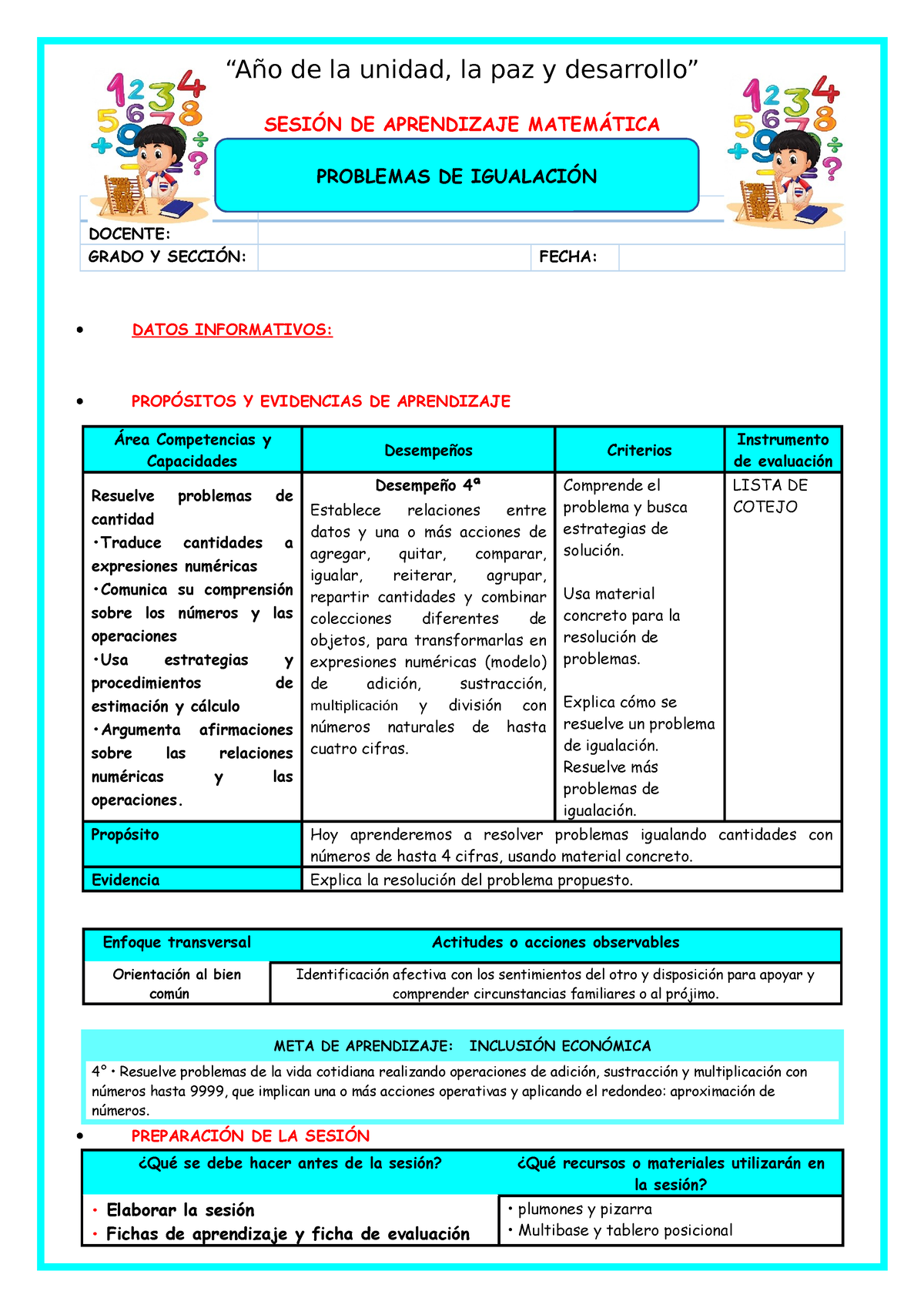 4° SES MATE VIER 12 Problemas DE Igualación 965727764 PROF Yessenia ...