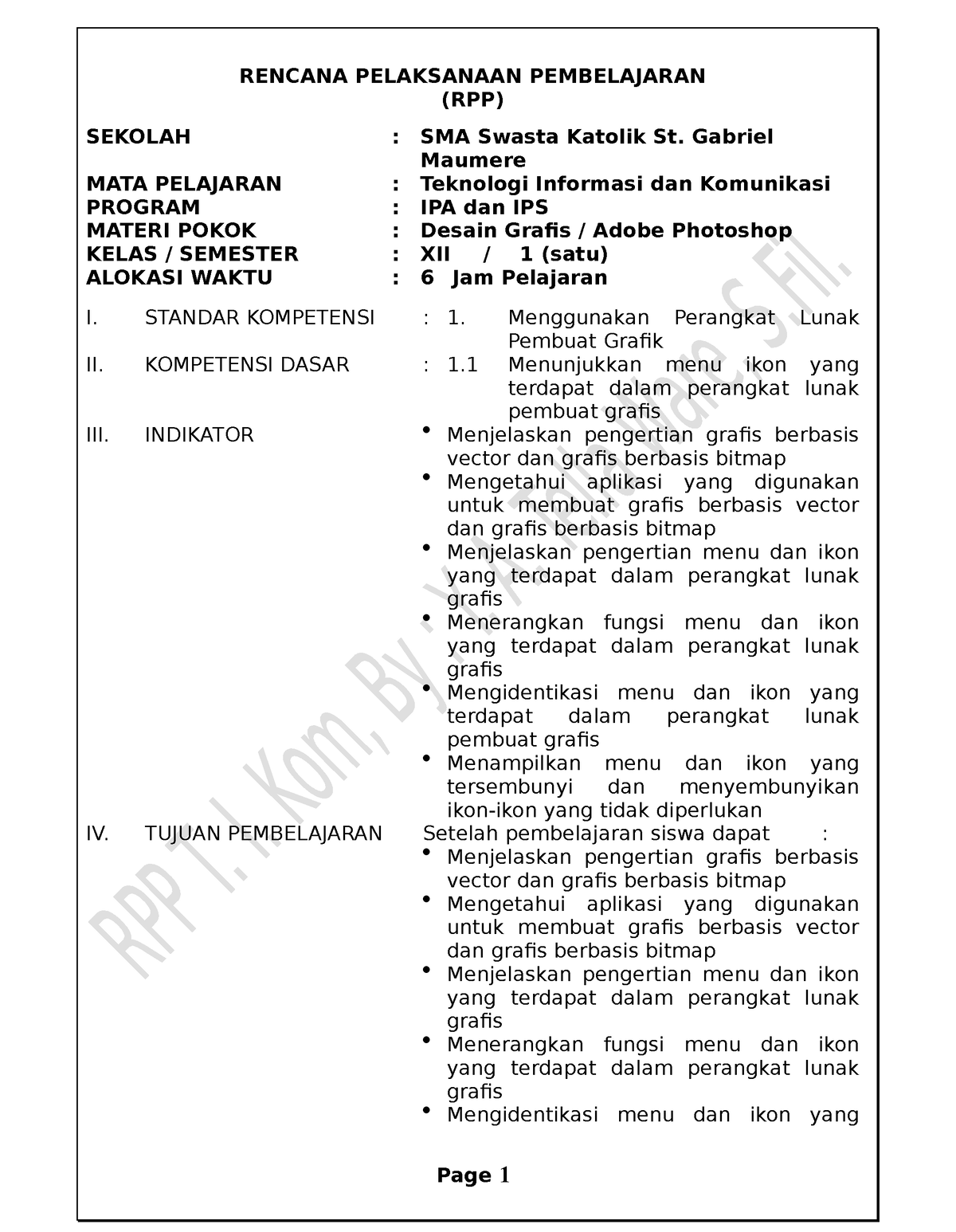 RPP Kelas 3 Sem 1 - Rpp - RENCANA PELAKSANAAN PEMBELAJARAN (RPP ...