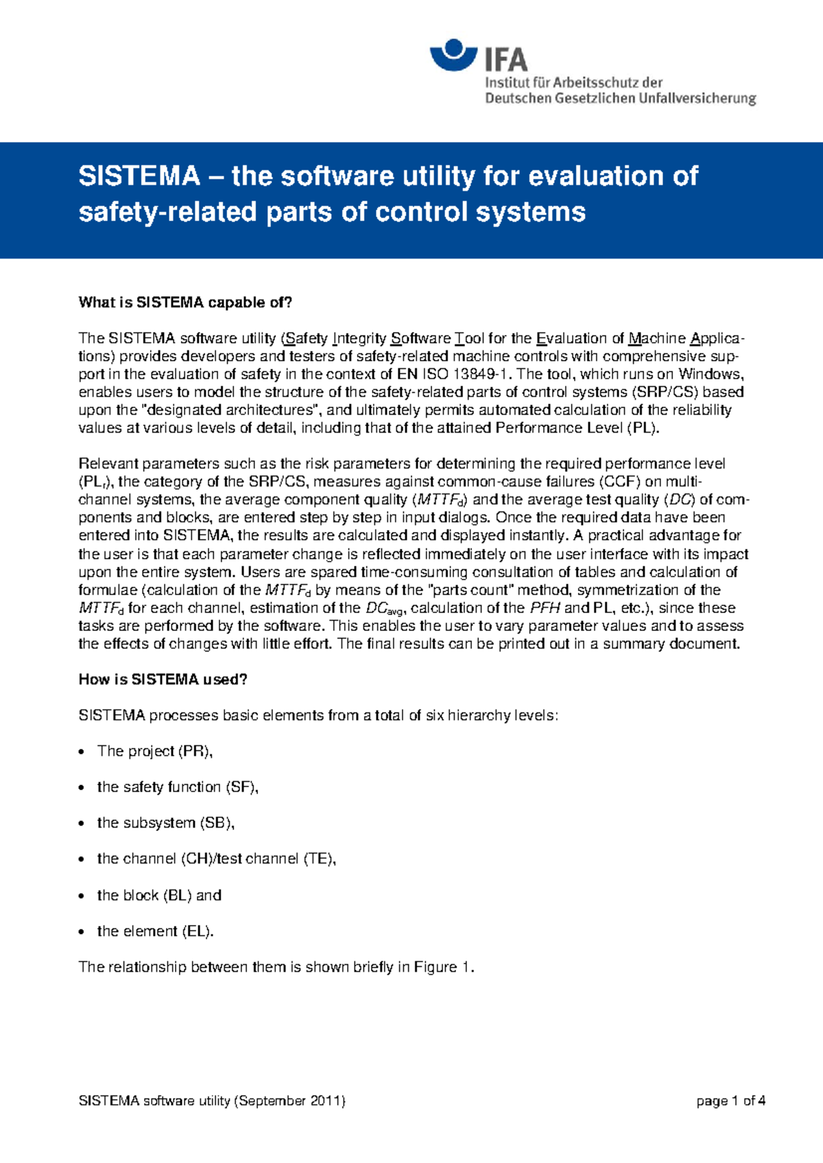 Sistema erlauet e - Mechatronics - SISTEMA – the software utility for ...