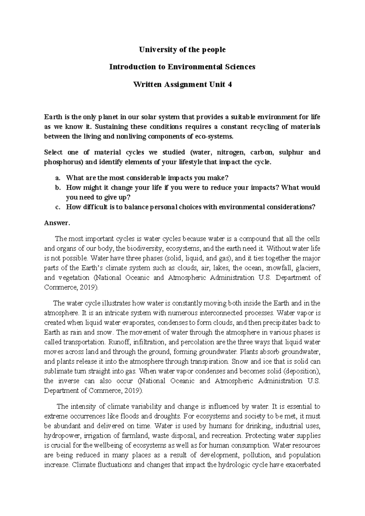 Unit 4 - University of the people Introduction to Environmental ...