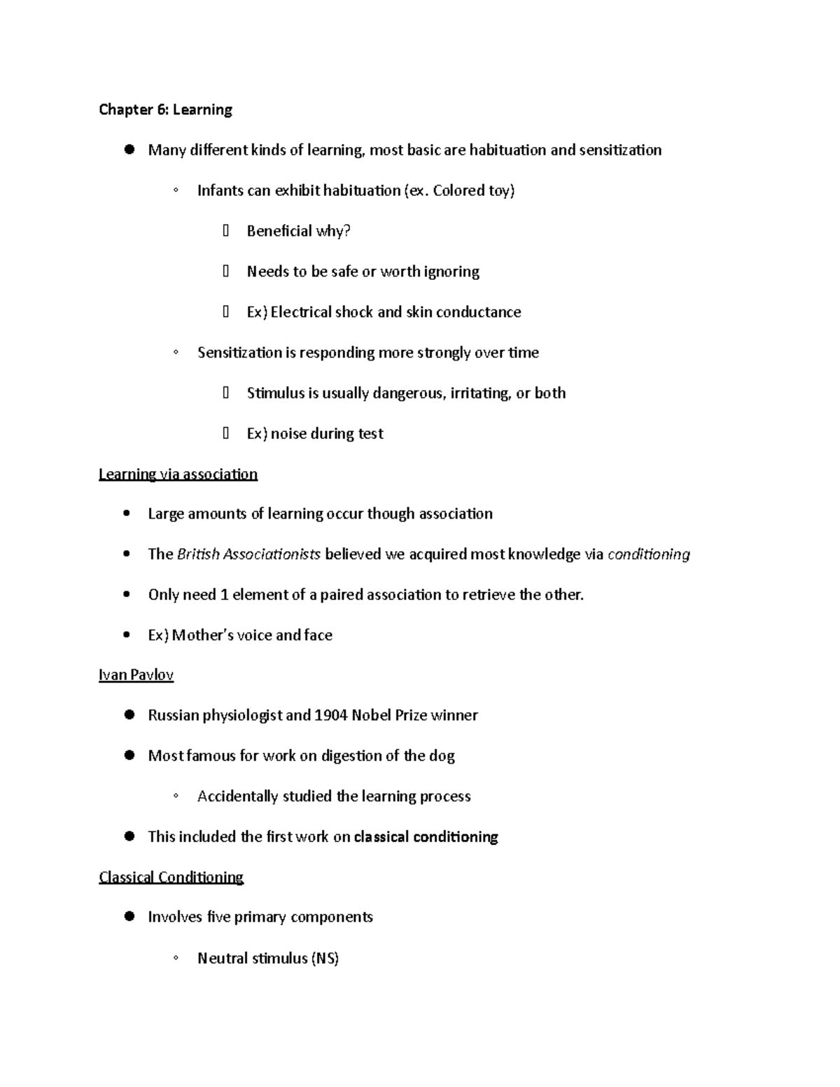 Chapter 6 Psych - Notes - Chapter 6: Learning Many Different Kinds Of ...