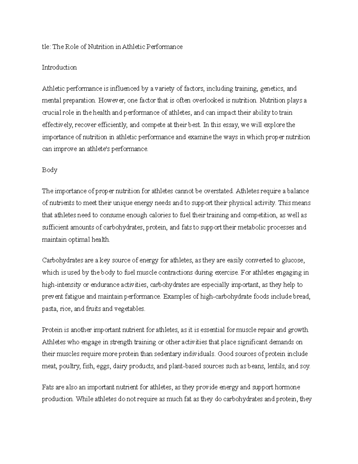 title-the-role-of-nutrition-in-athletic-performance-tle-the-role-of