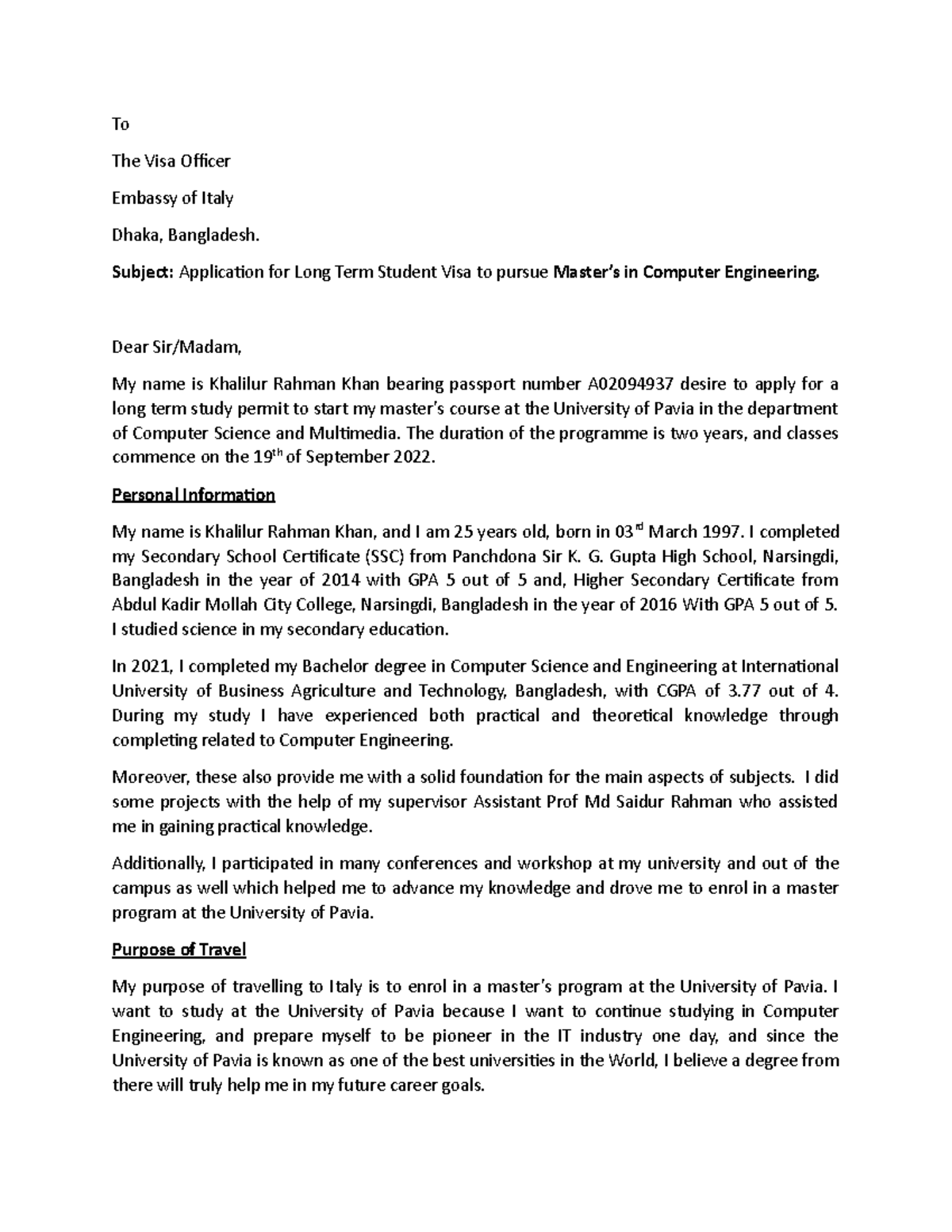 Cover Letter Khalil Final To The Visa Officer Embassy Of Italy Dhaka   Thumb 1200 1553 