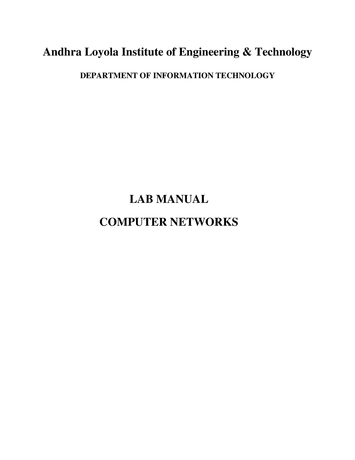 CN LAB Manual R20 - Cn Lab Jntuk - Andhra Loyola Institute Of ...