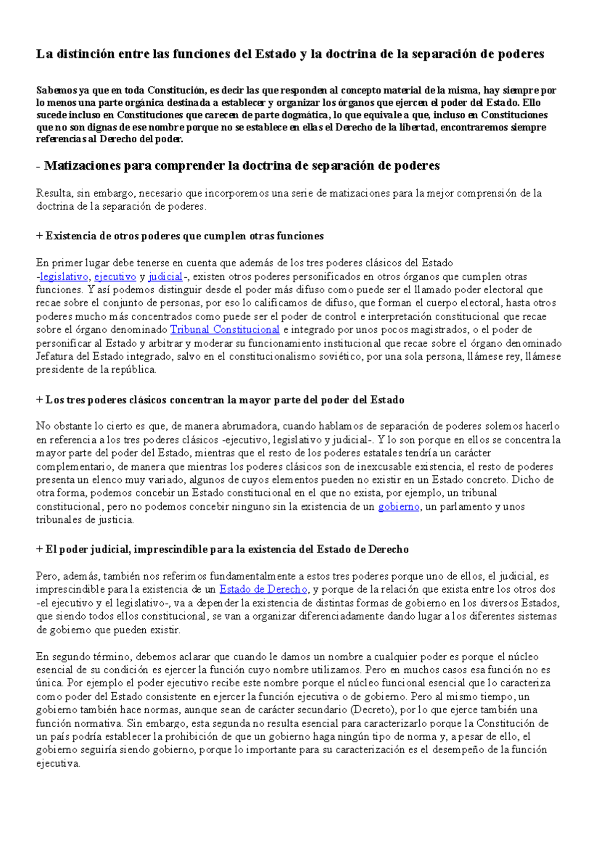 La Distinci n Entre Las Funciones Del Estado Y La Doctrina De La