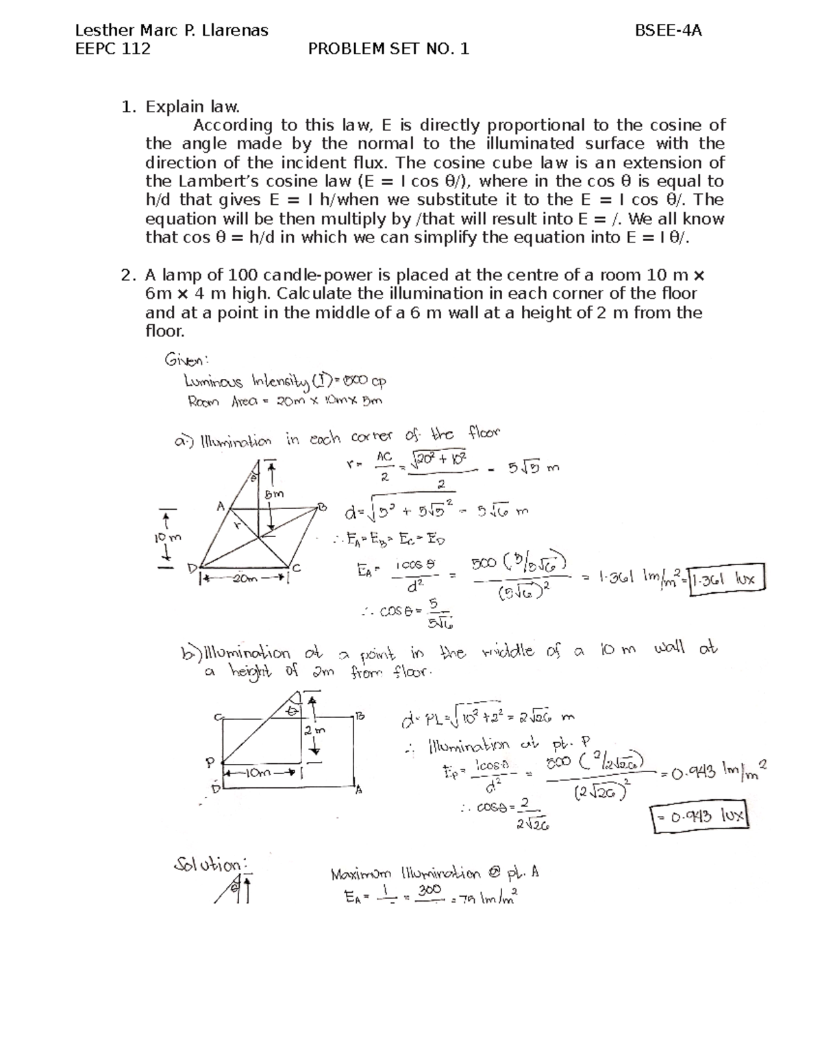 EEPC 112 PS#1 ( Llarenas) (Recovered) - Explain law. According to this ...