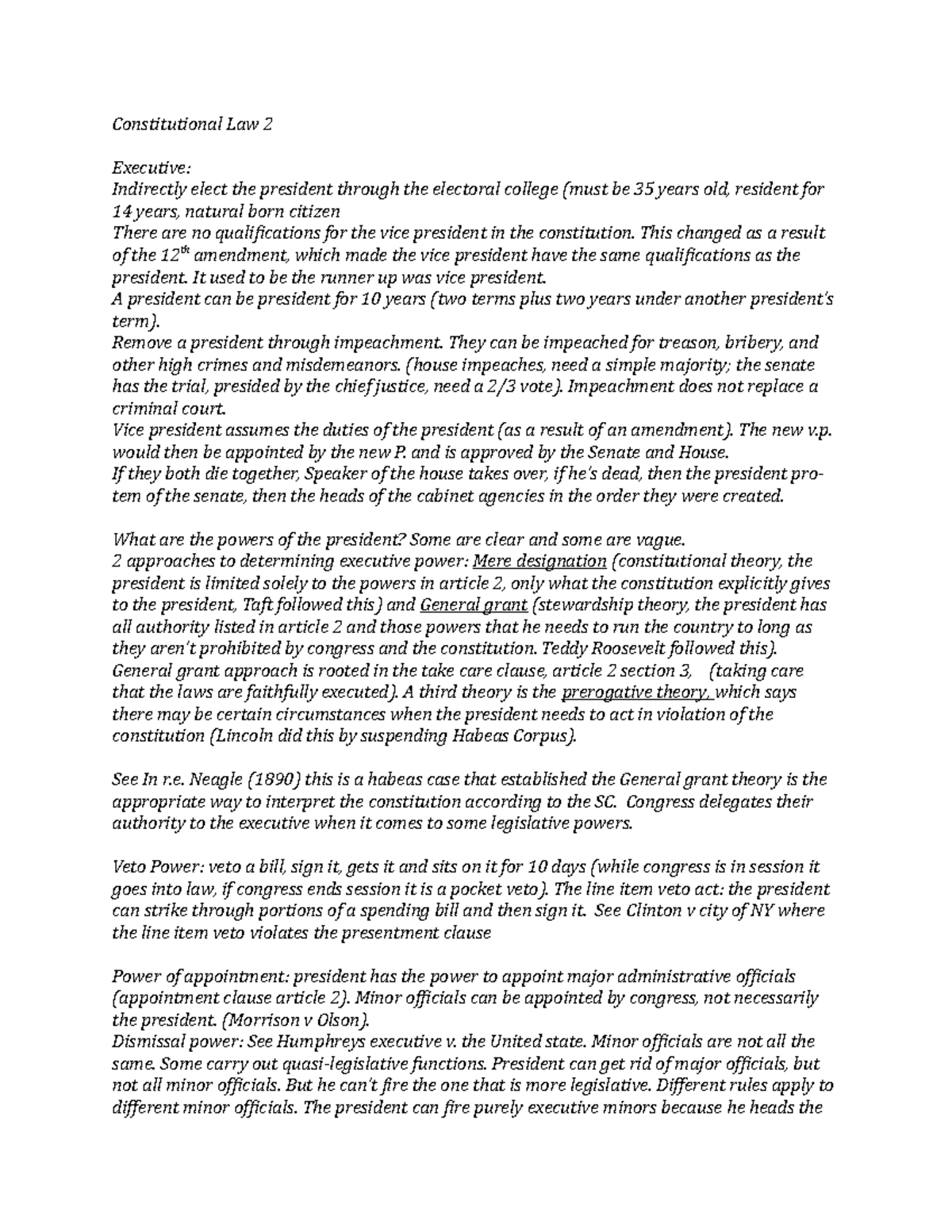 Constitutional Law 2 - Lecture notes midle - Constitutional Law 2 ...
