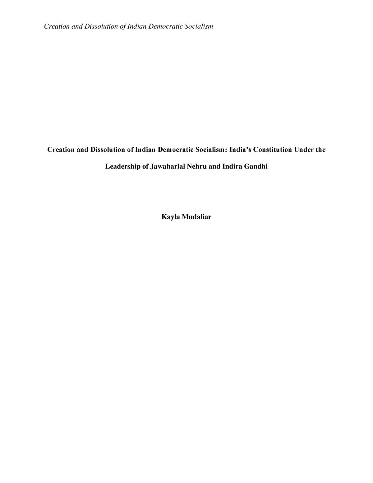 Creation+and+dissolution-+final+essay+ - Creation and Dissolution of ...