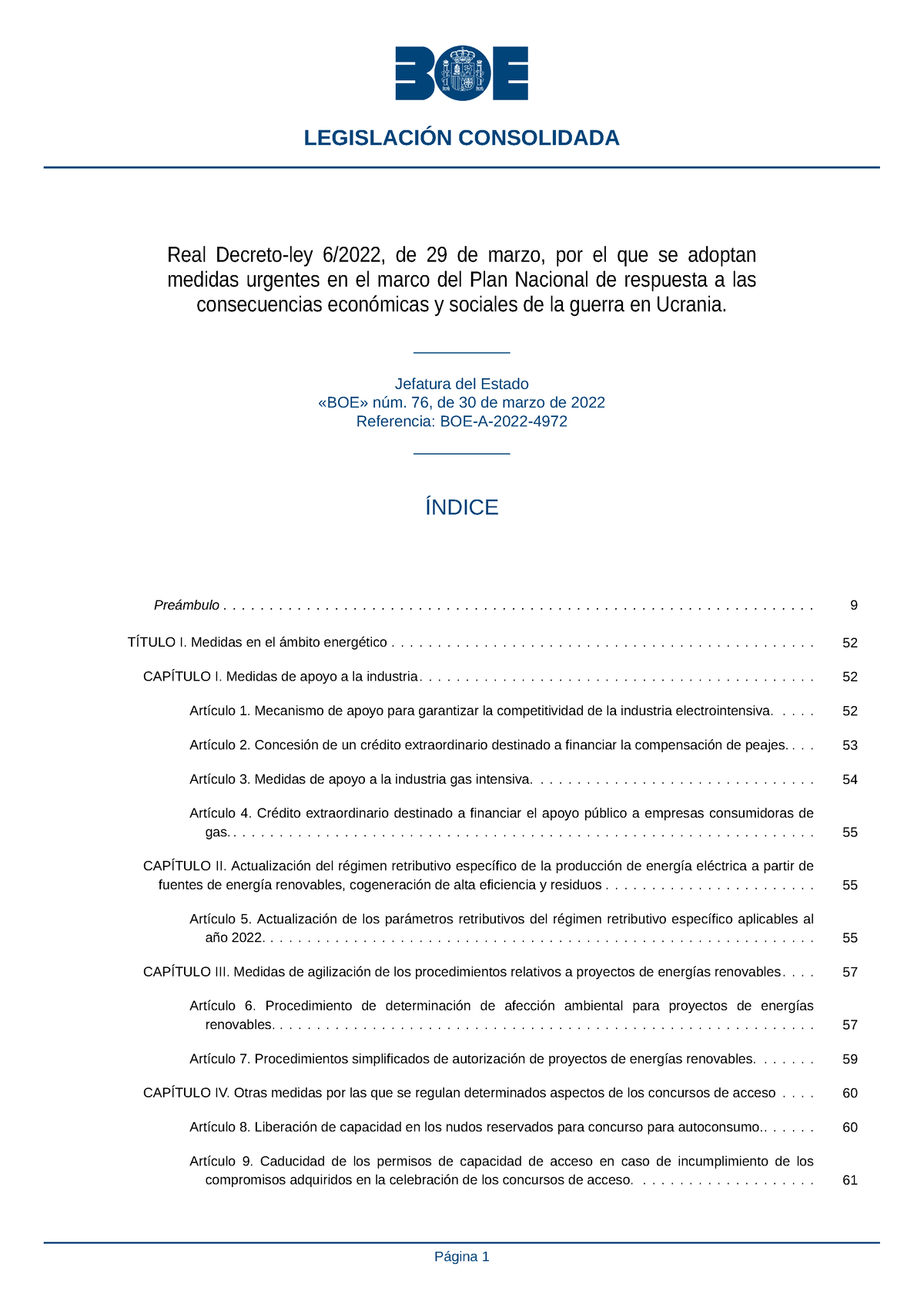 20220329 - Real Decreto-ley 62022, De 29 De Marzo - Real Decreto-ley 6/ ...