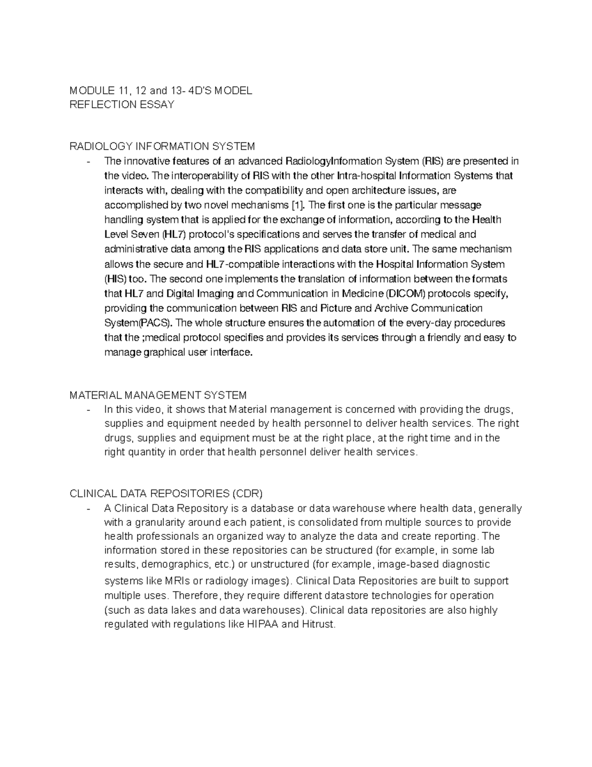 Module 11, 12 and 13- 4D’S Model ( Reflection Essay) - MODULE 11, 12 ...