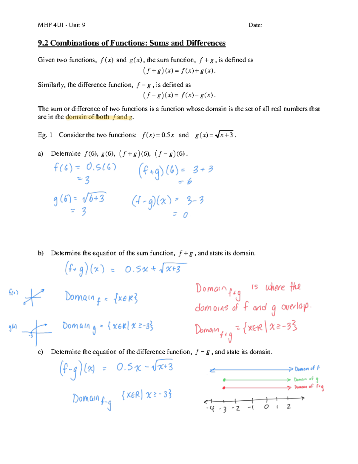 Combined Functions Filled Notes - MHF 4UI - Unit 9, Day 1 Date: 9 ...