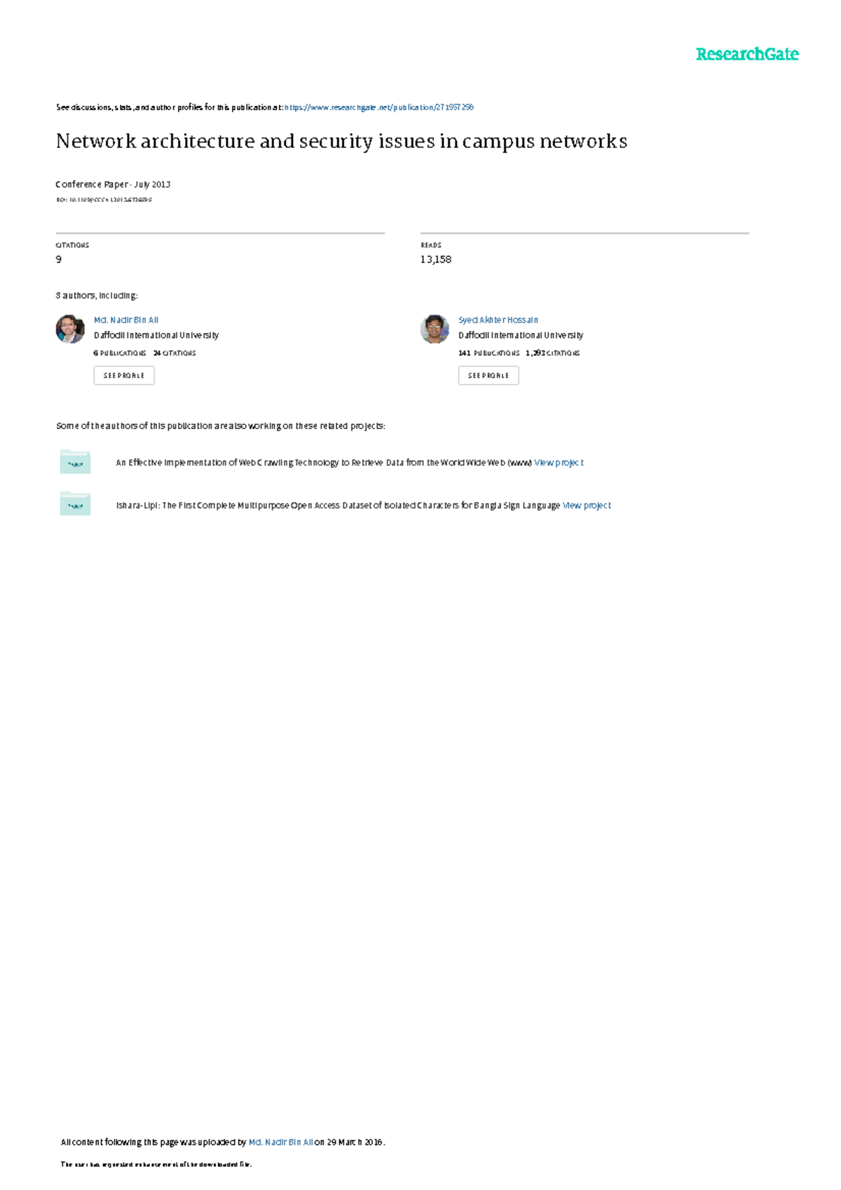Network Architectureand Security Issuesin Campus Networks - See ...