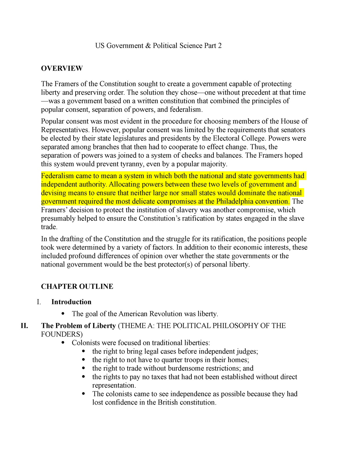 Us Government And Political Science Part 9 Us Government And Political Science Part 2 Overview The 4881