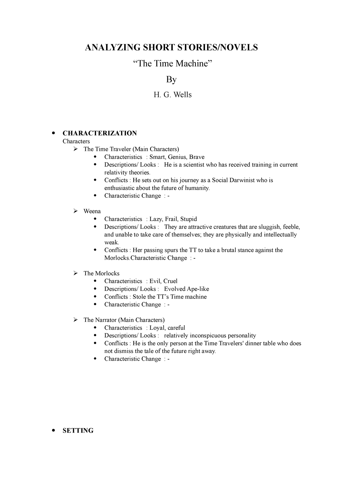 analyzing-short-stories-novels-the-time-machine-by-h-g-wells