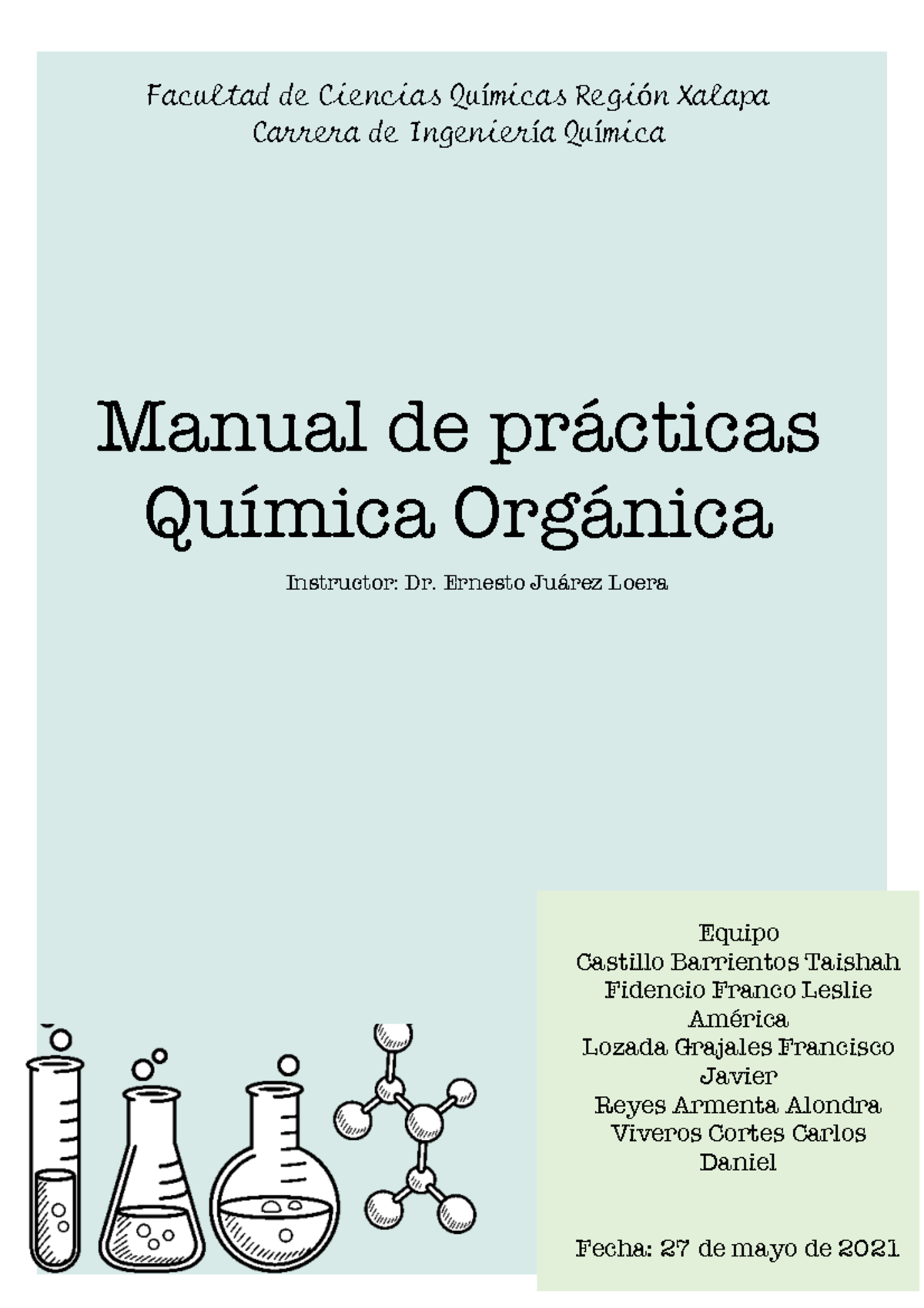 Manual De Practicas Quimica Orgánica I Manual De Prácticas Química