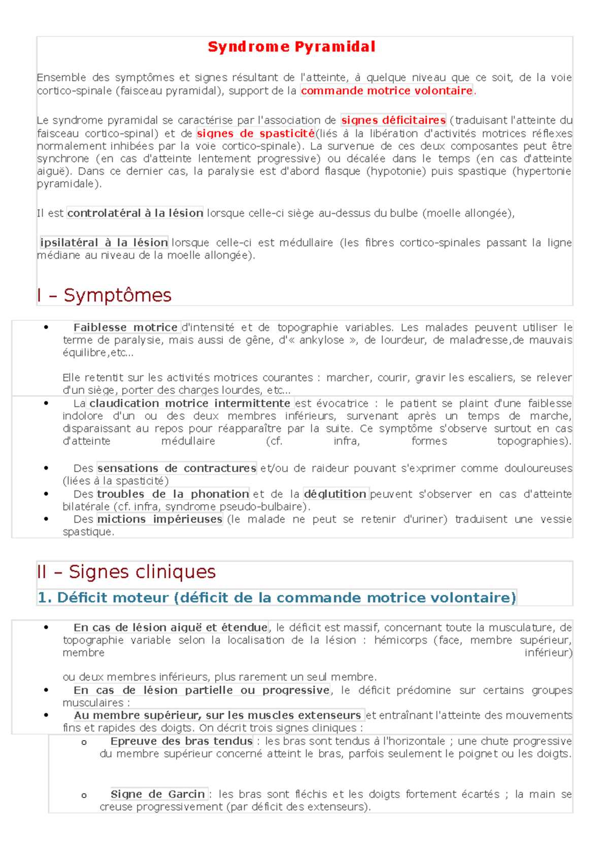 Syndrome Pyramidal - Syndrome Pyramidal Ensemble des symptômes et ...