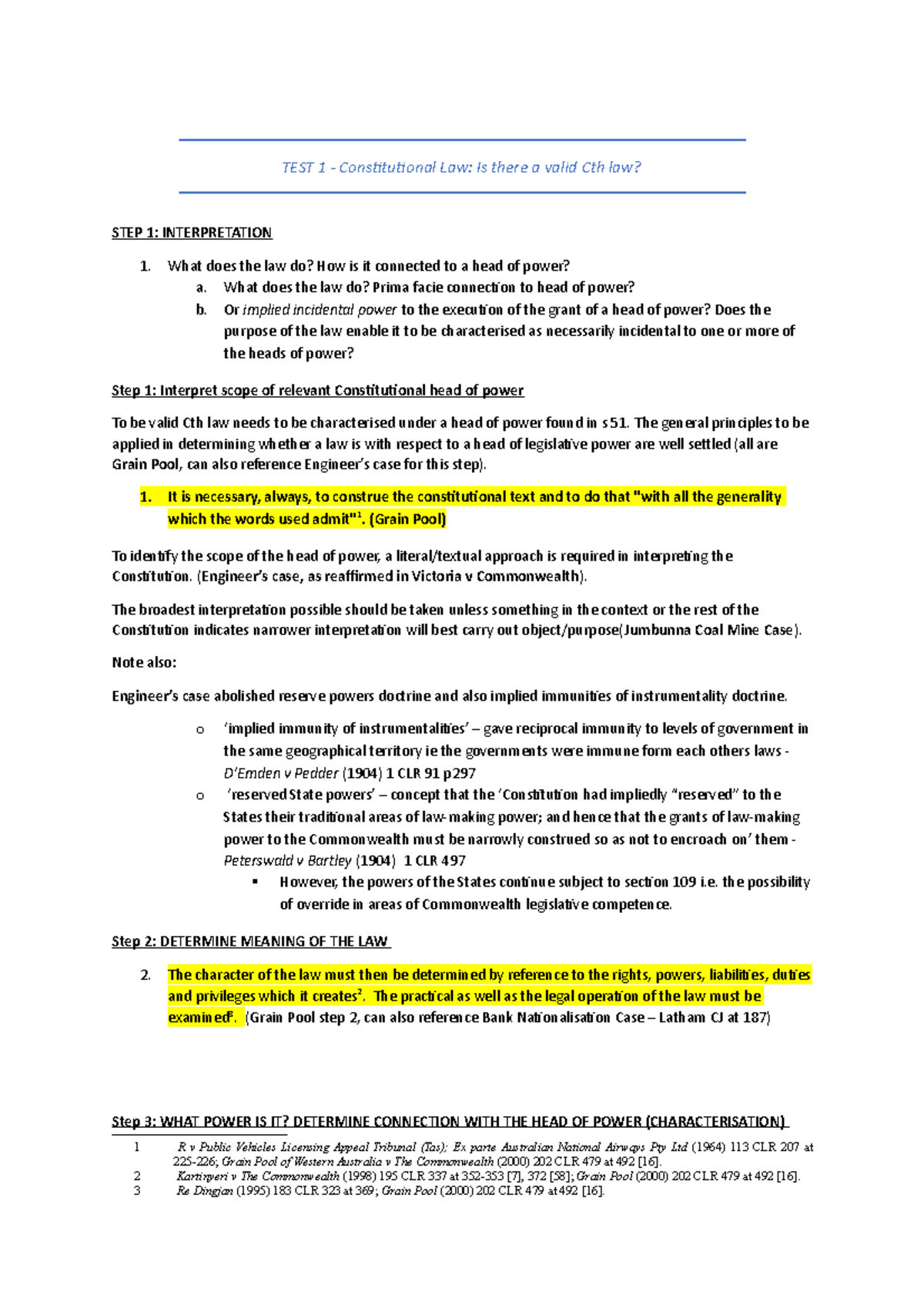 Exam Notes - Summary Constitutional Law - TEST 1 - Constitutional Law ...