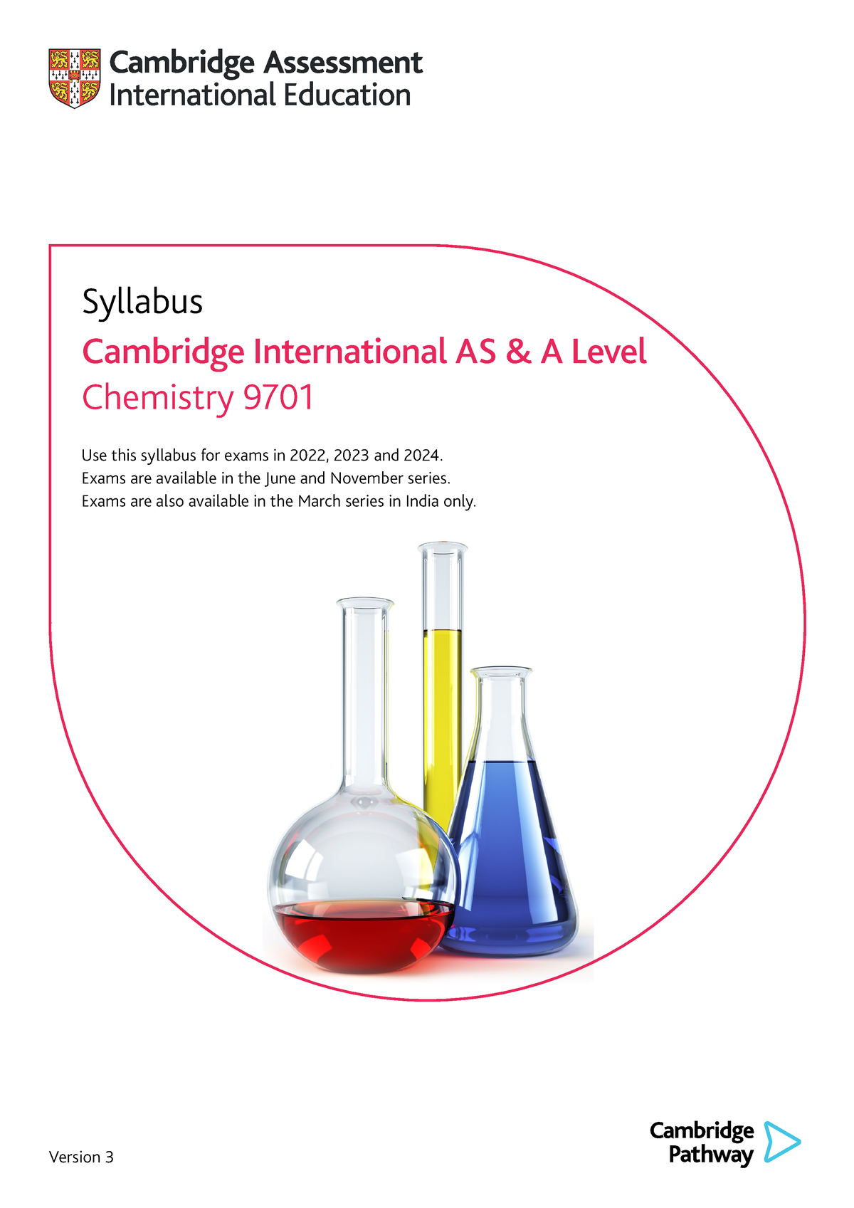 Chemistry 9701 - Version 3 Syllabus Cambridge International AS & A ...