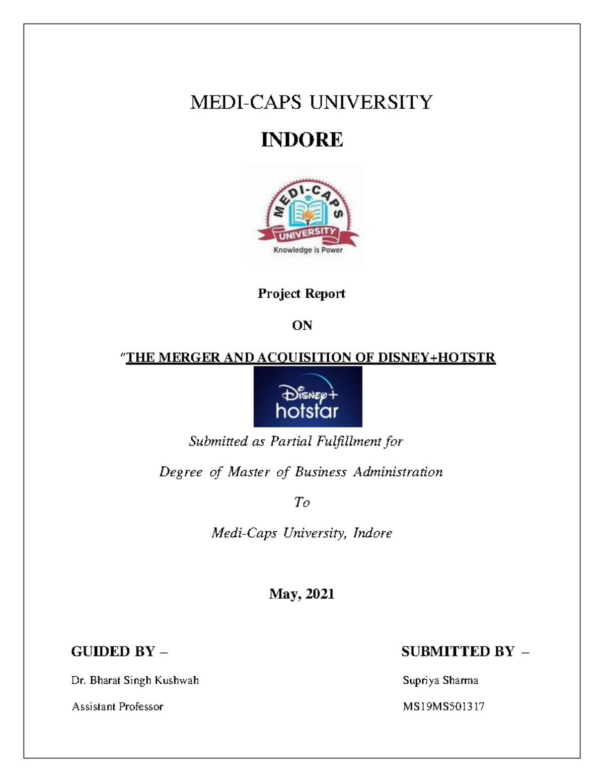 dissertation on merger and acquisition