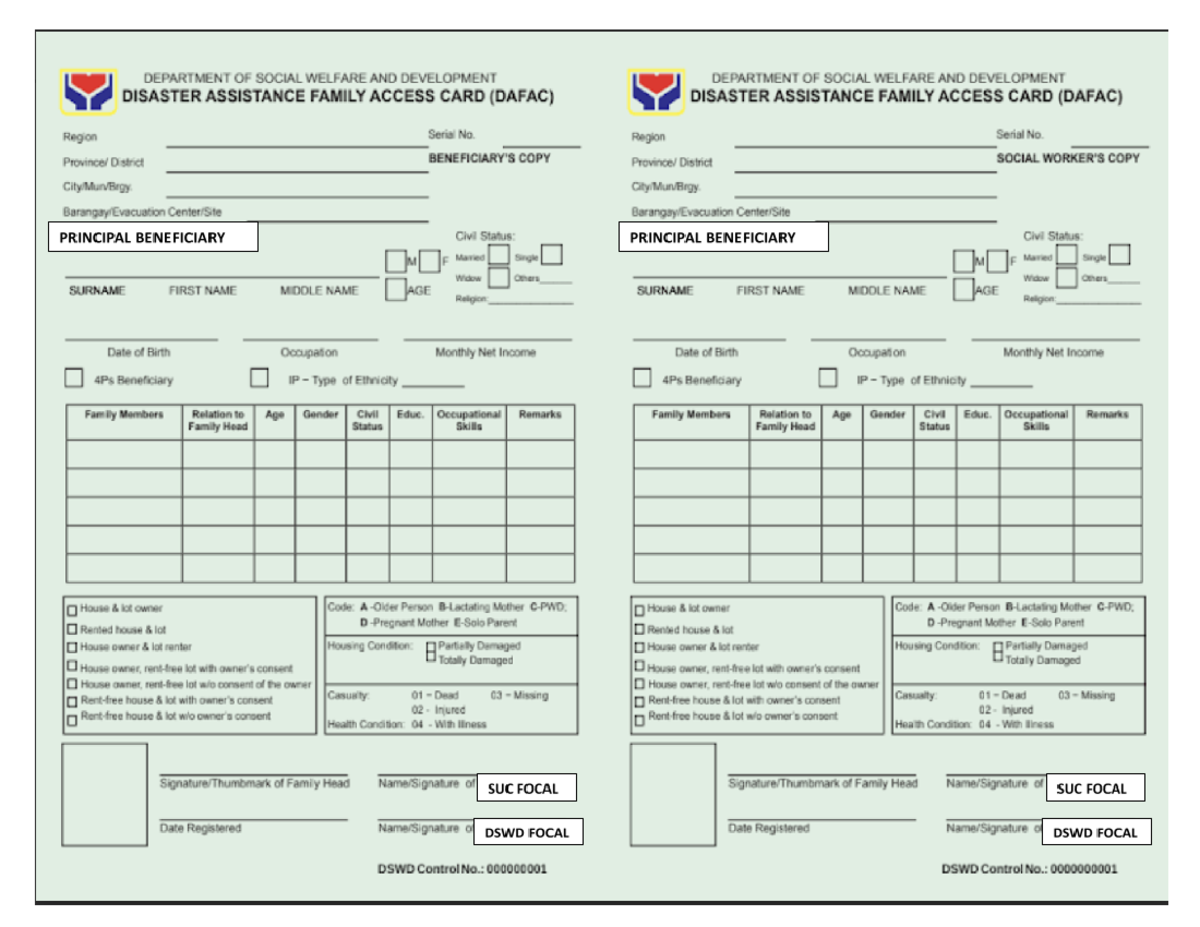Dafac Revised FORM - Jbvfyjn - DEPARTMENT OF SOCIAL WELFARE AND ...