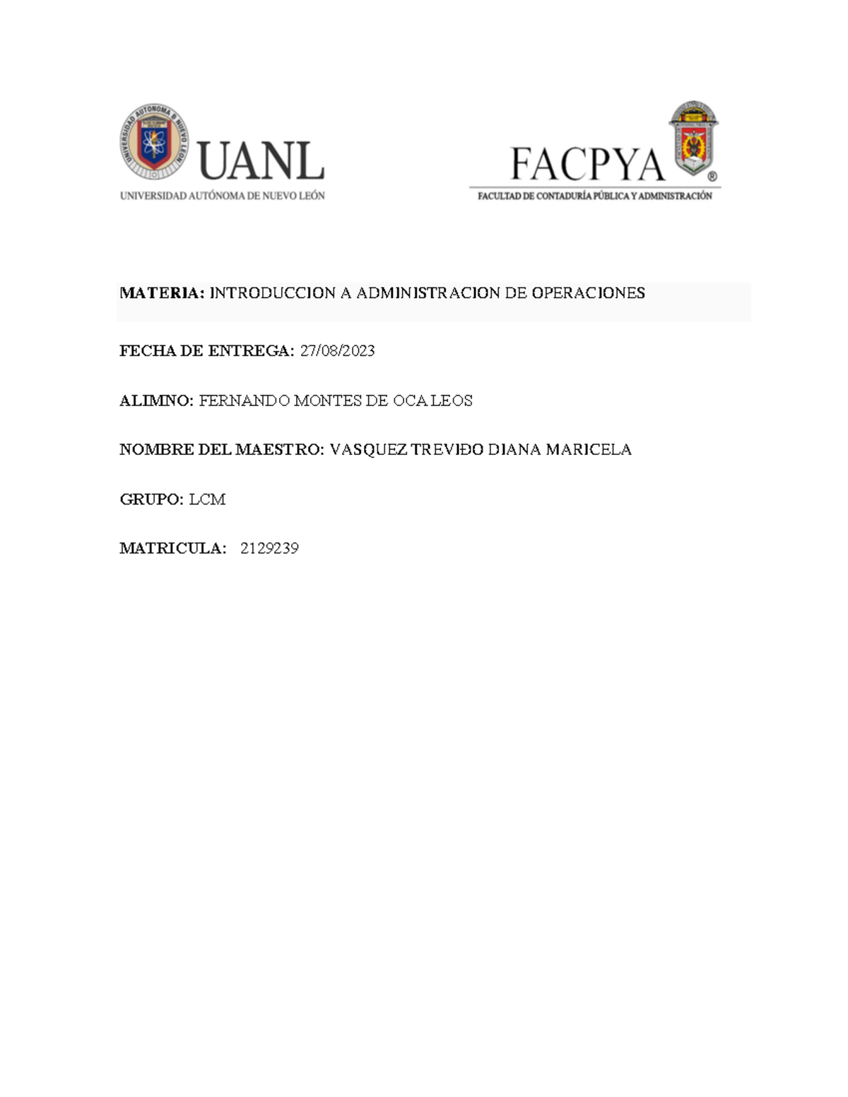 Evidencia 1 Diagrama DE Flujo Fernando MDO - MATERIA: INTRODUCCION A ...