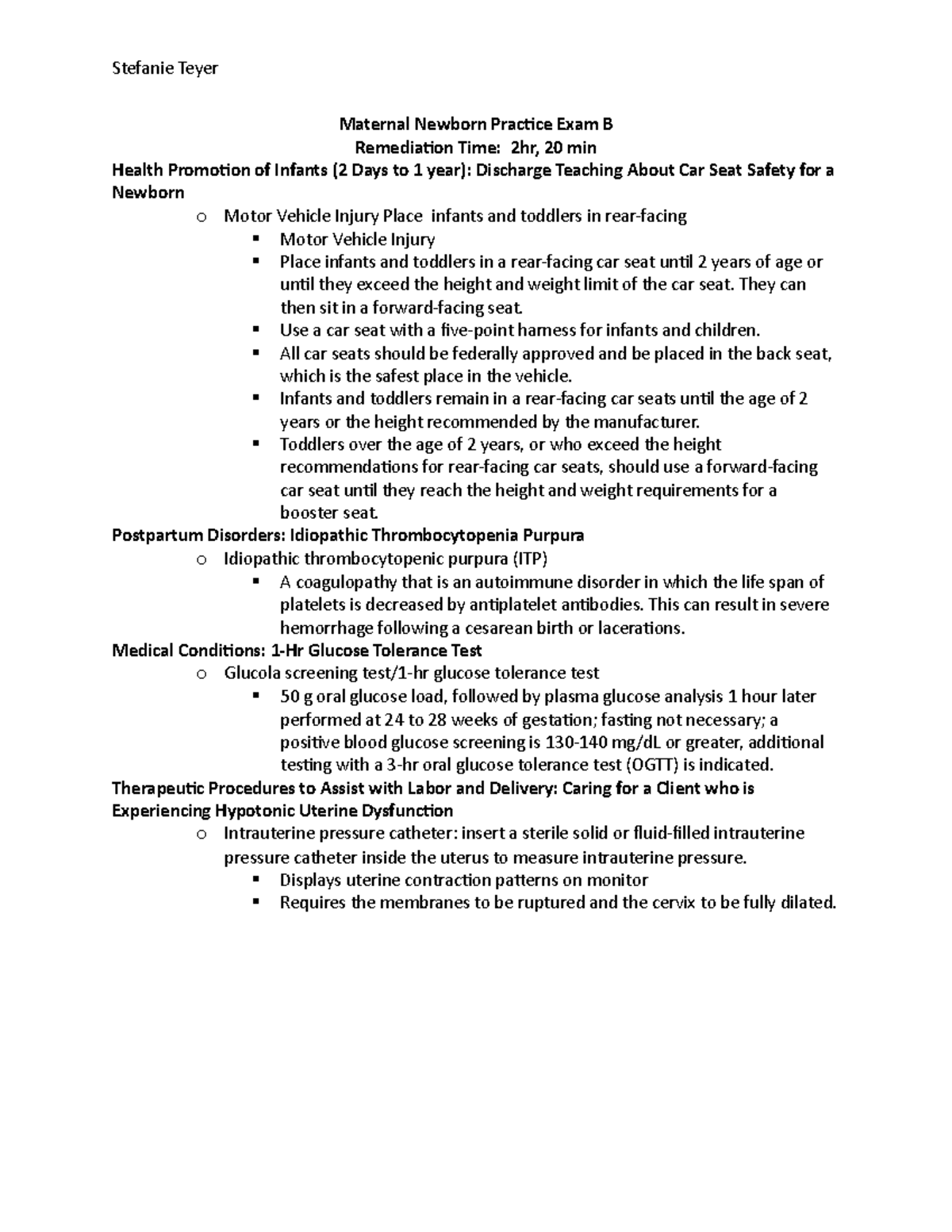 Maternal Newborn Practice B - pkdtzak