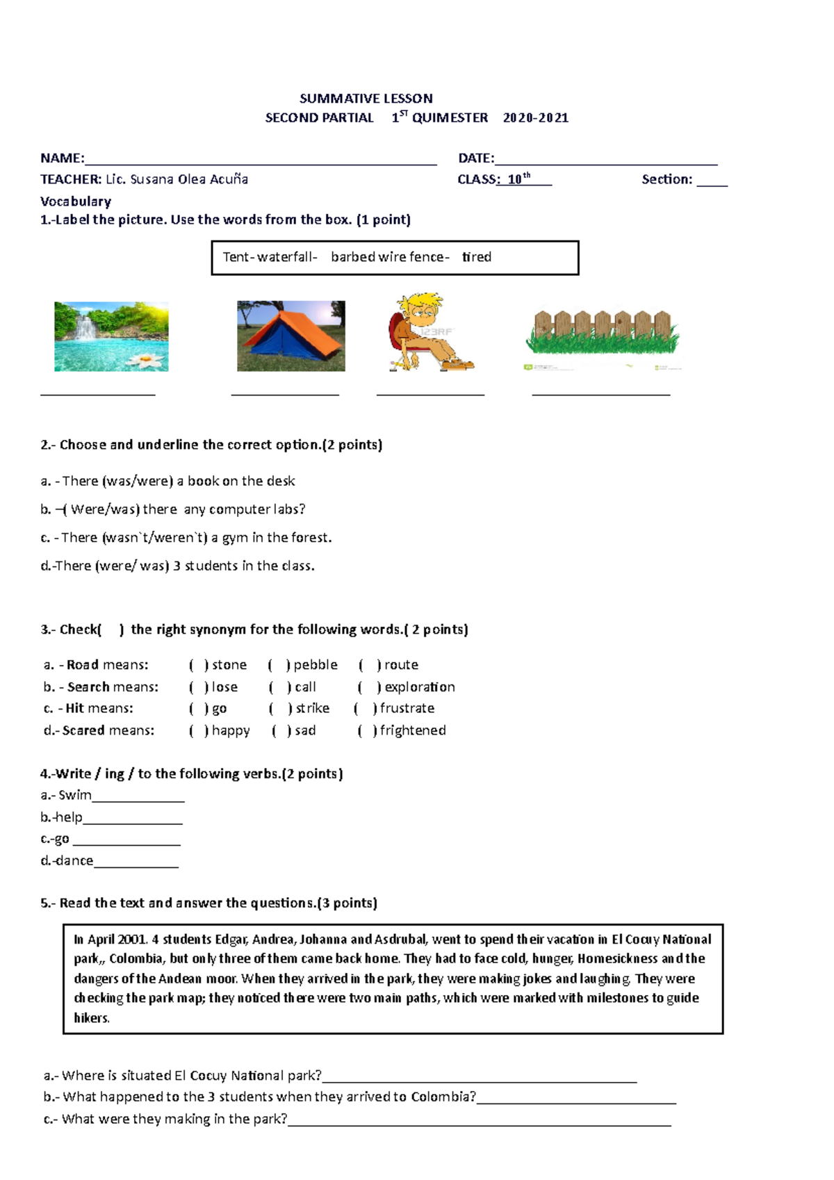 Lessons 3 Susana Olea Vocabulary and S Present - SUMMATIVE LESSON ...