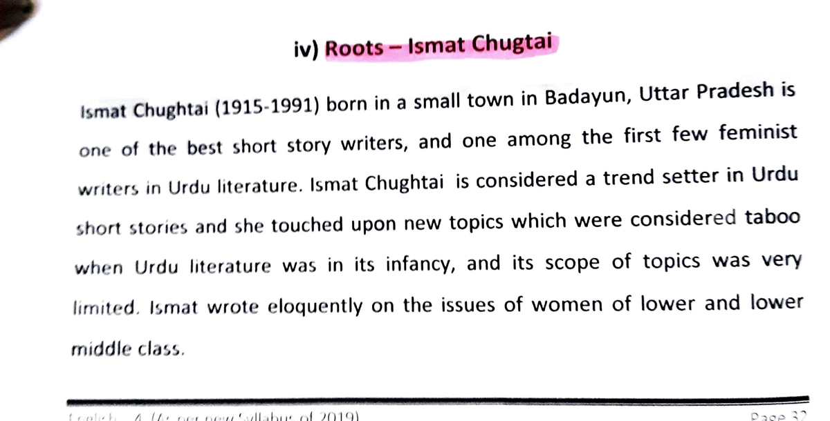 write a critical analysis of ismat chughtai’s ‘roots’