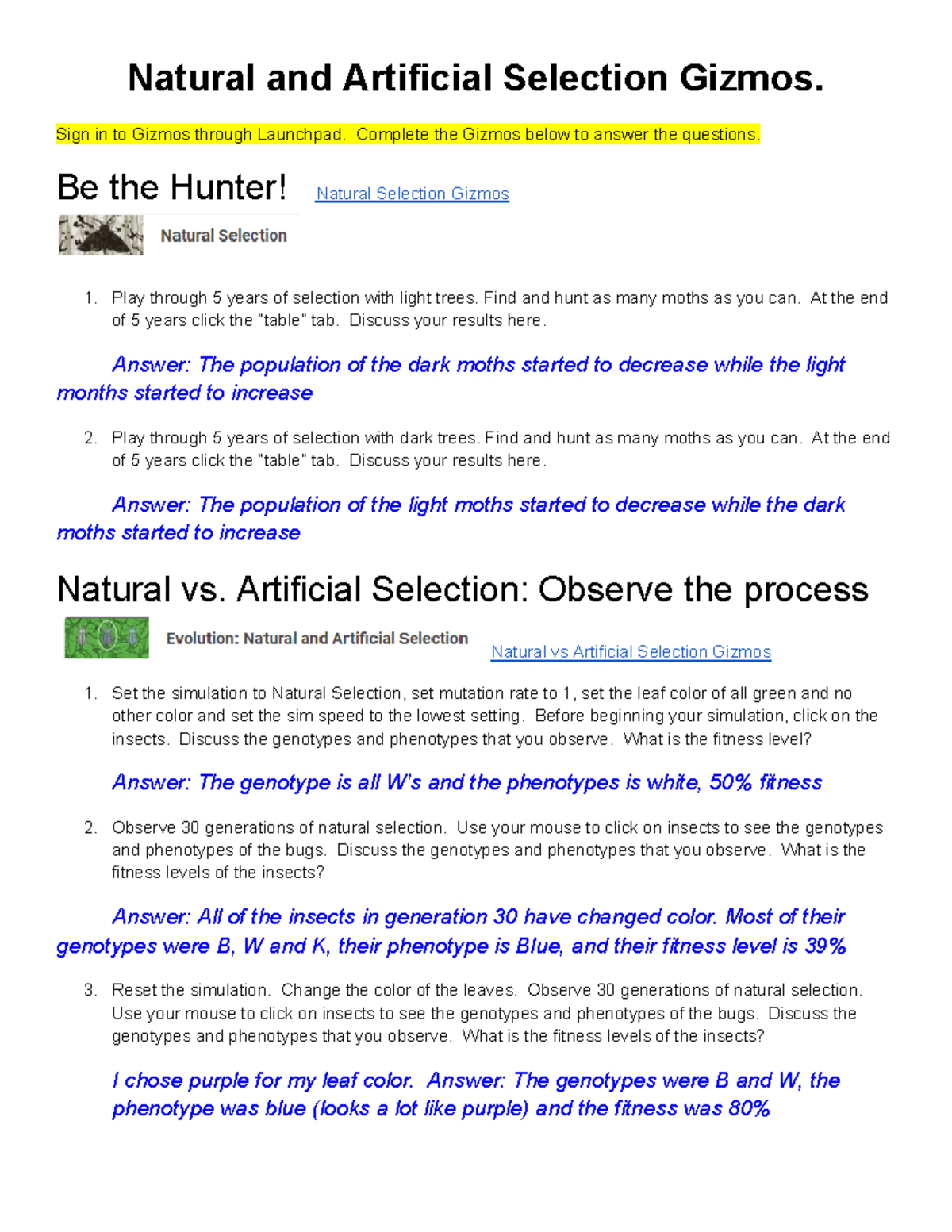Copy of 1.3 Natural and Artificial Selection Natural and Artificial