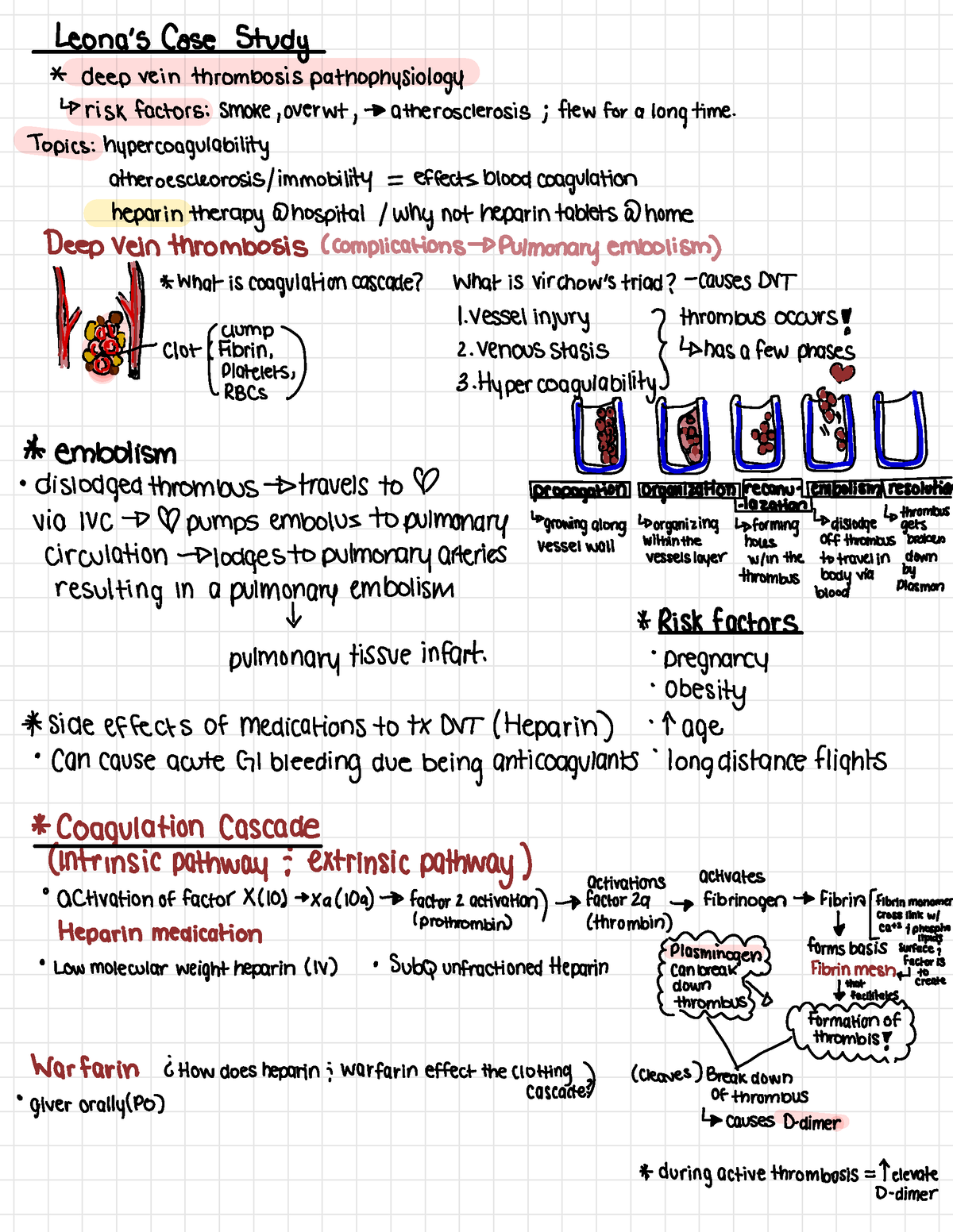 Case - Case stud;y - Leona's case study deep vein thrombosis ...