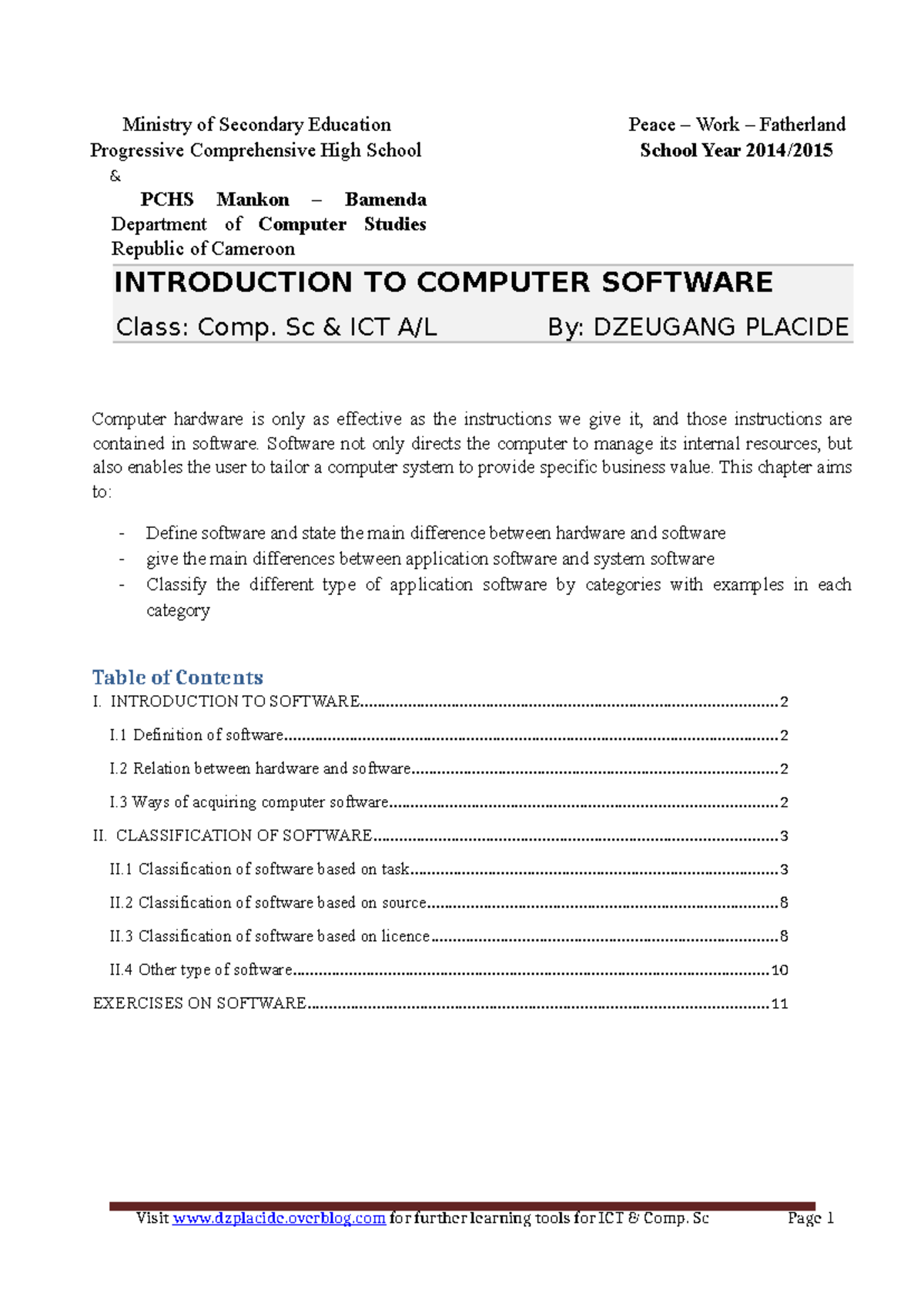 Computer software - good to use - Ministry of Secondary Education ...