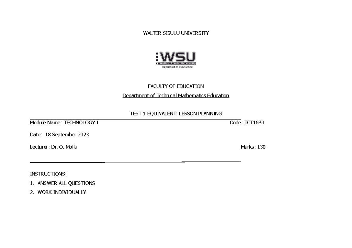 tct16b0-lesson-planning-walter-sisulu-university-faculty-of-education