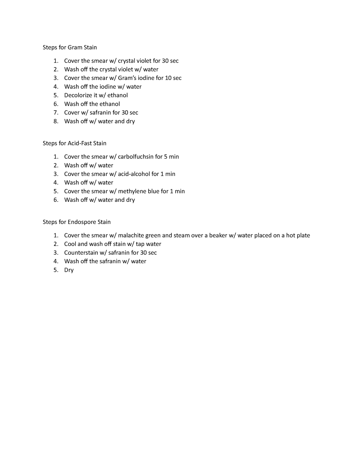 Steps for Gram Stain - Steps for Gram Stain Cover the smear w/ crystal ...