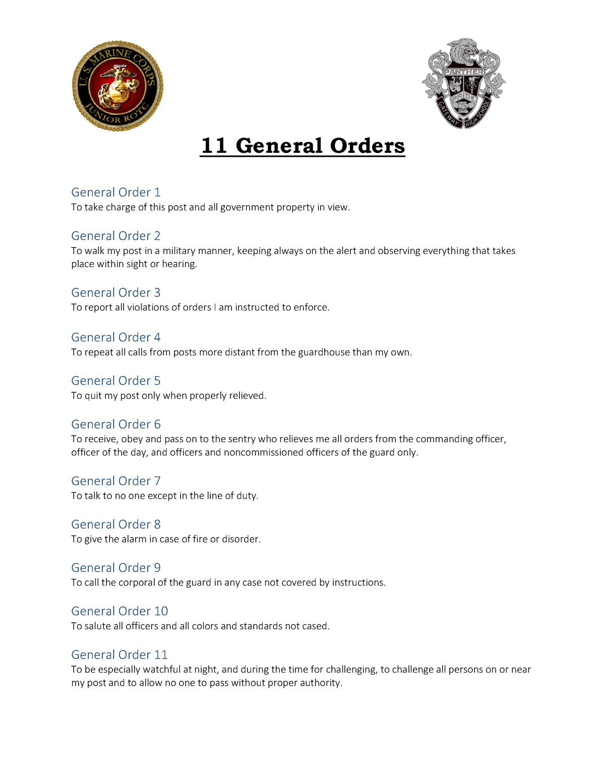 General Orders 11 General Orders General Order 1 To Take   Thumb 1200 1553 