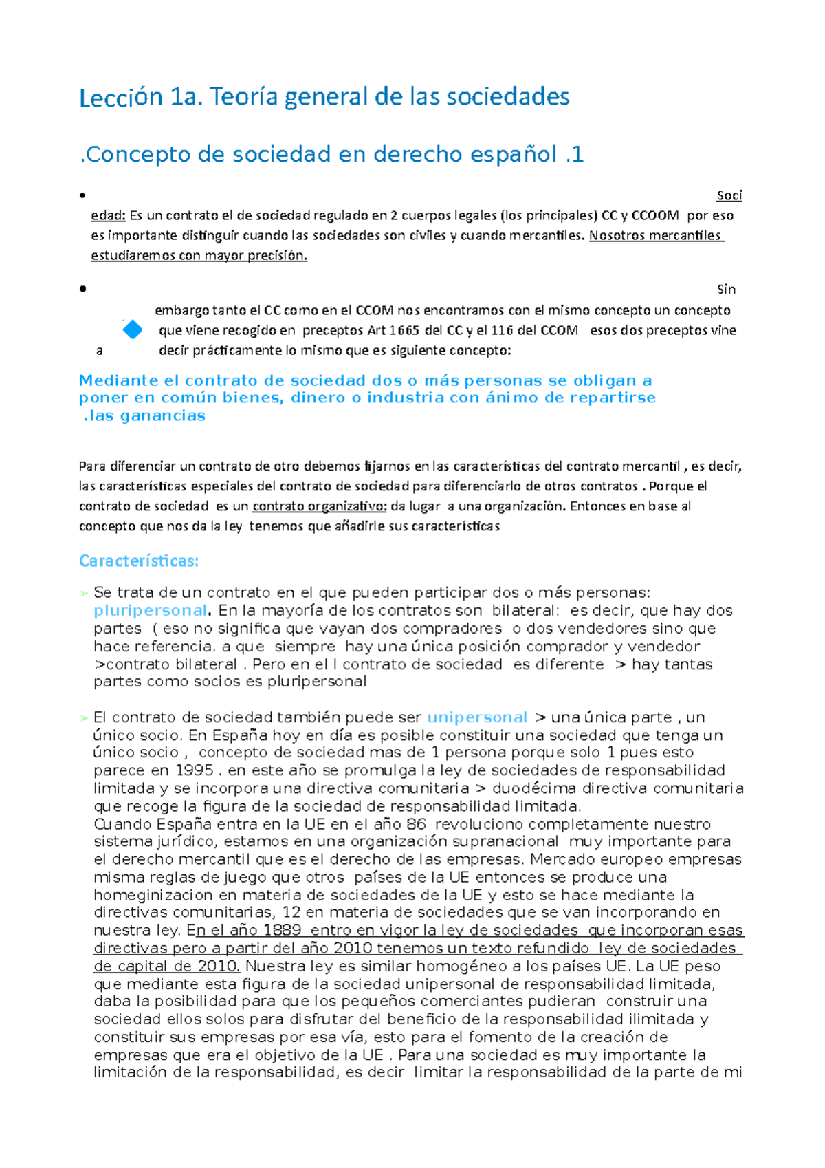 Tema 1 Mercantil - Lección 1a. Teoría General De Las Sociedades ...