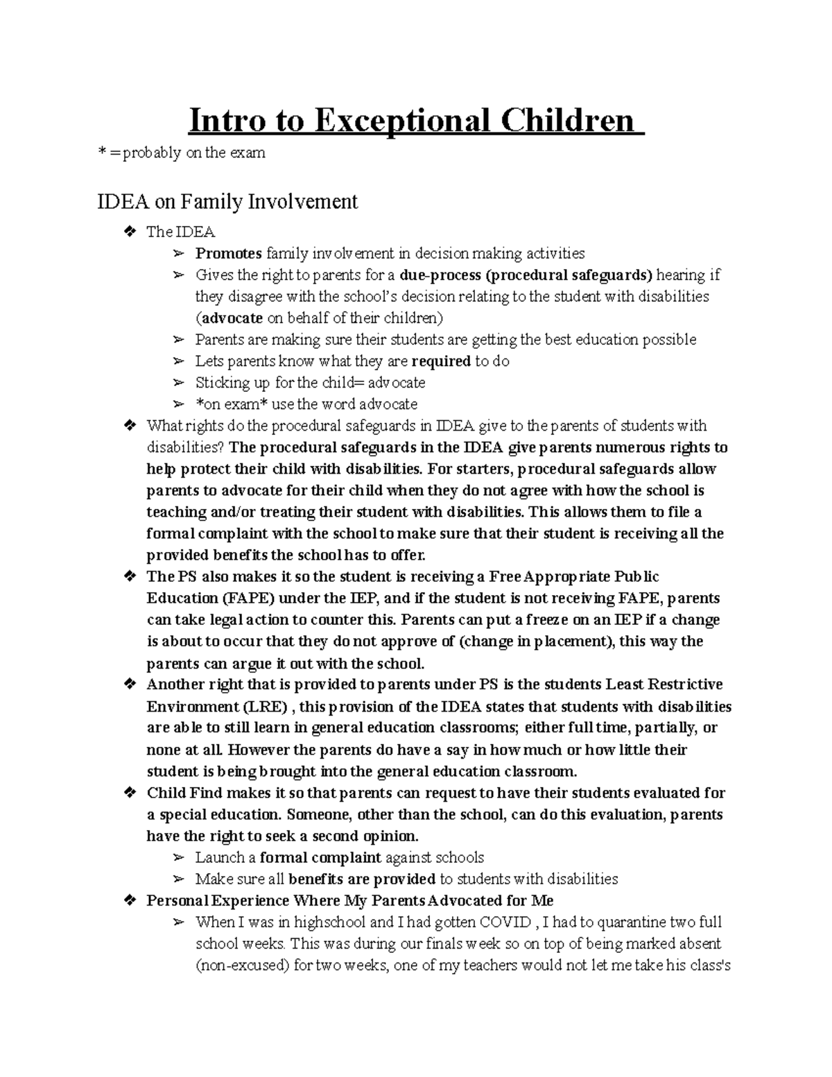 Intro to Exceptional Children - For starters, procedural safeguards ...