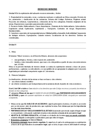 Resumen Completo Derecho Agrario Y Minero - DERECHO AGRARIO Y MINERO ...