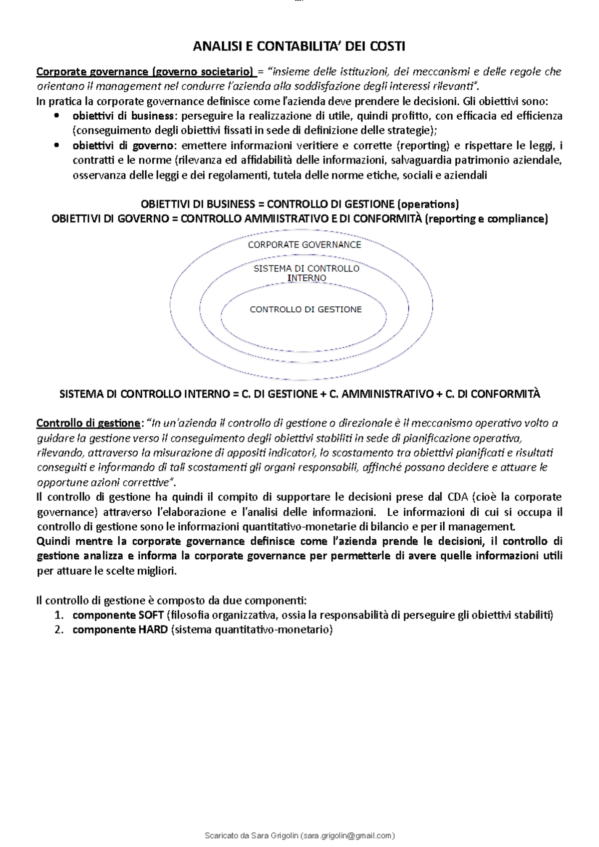 Riassunto Analisi e Contabilità dei costi - lOMoARcPSD| ANALISI E ...