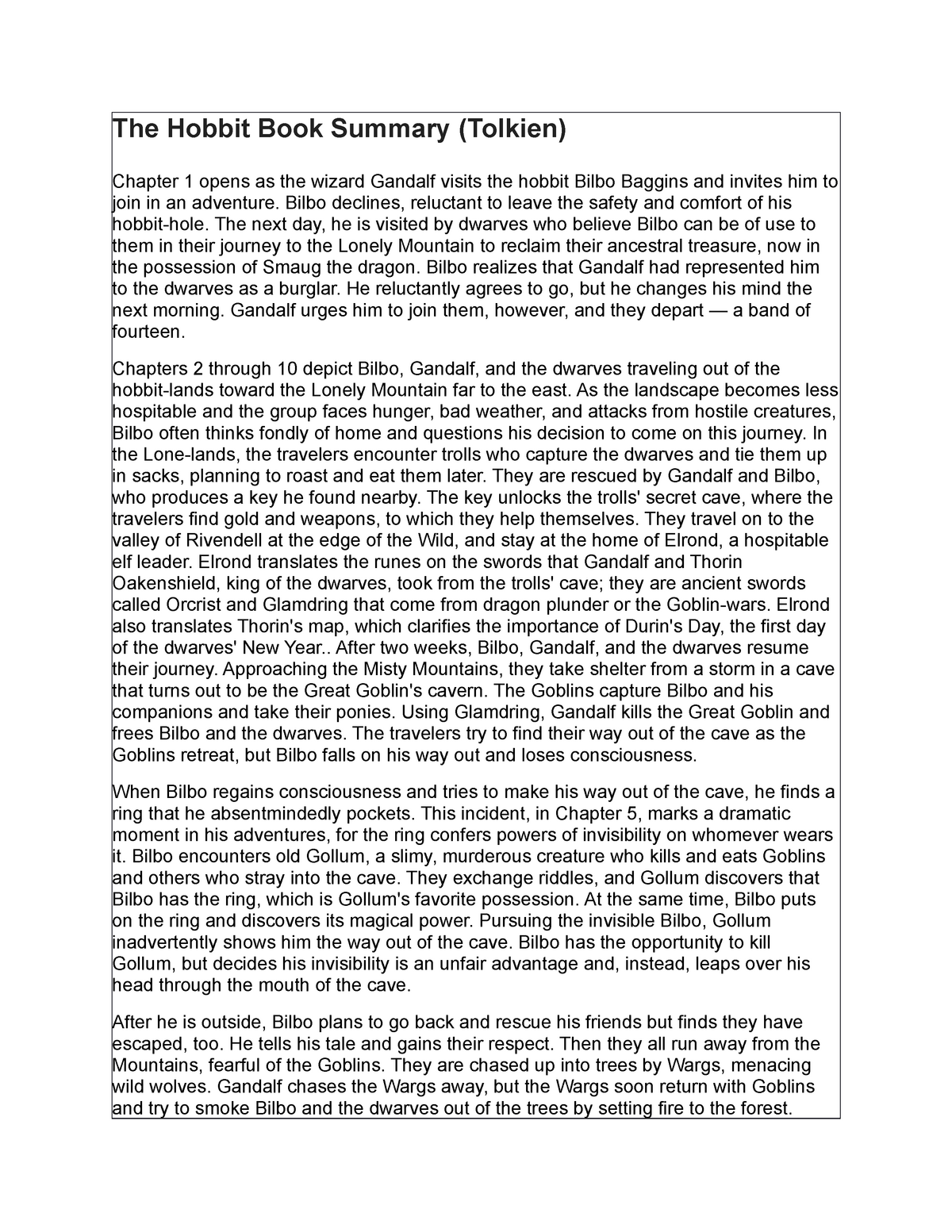 hobbit book review essay