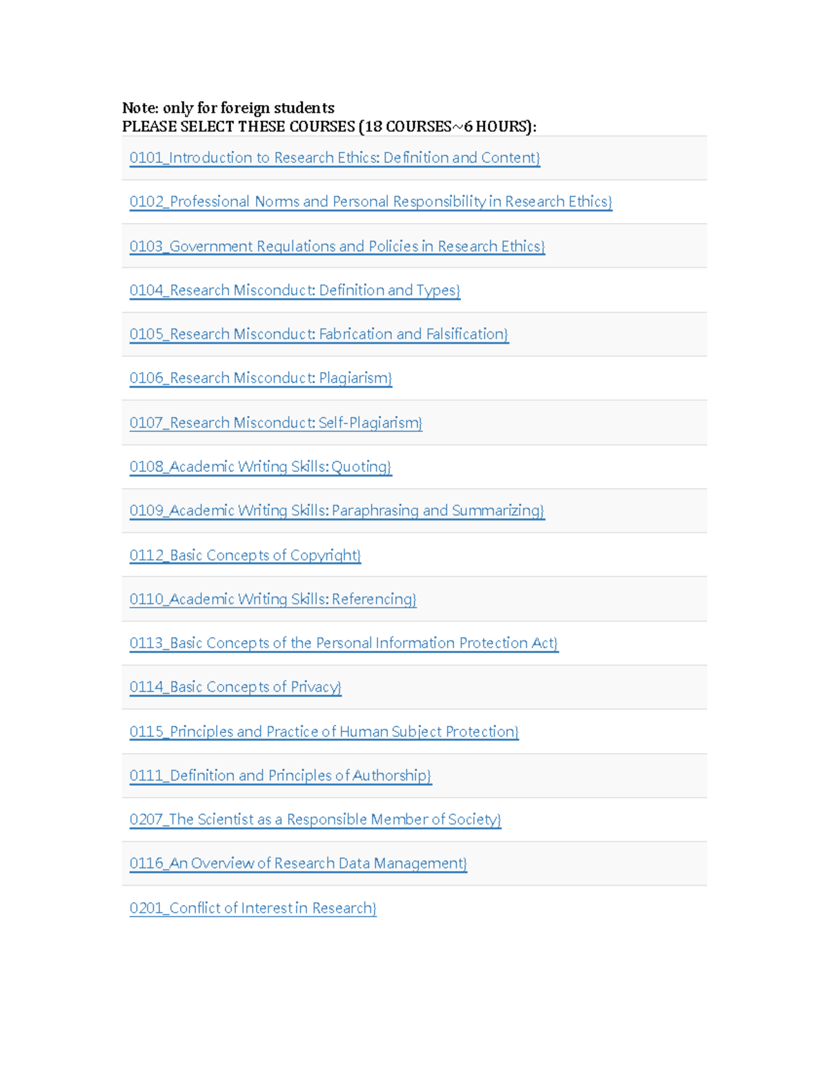 Part-1 2 - Note: only for foreign students PLEASE SELECT THESE COURSES ...