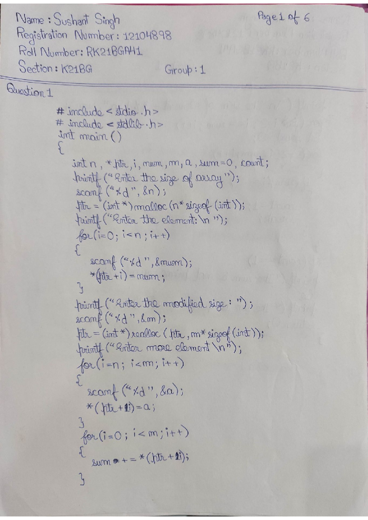 CSE CA 3 - CA3 of CSE101 - c language - LPU - Studocu