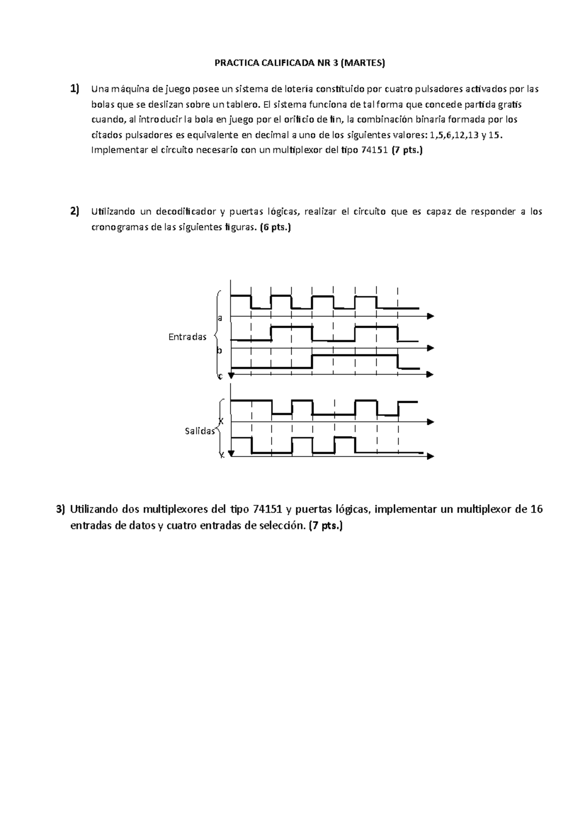 PRACTICA CALIFICADA 3 CIRCUITO LOGICOS COMBINACIONALES - Circuitos ...