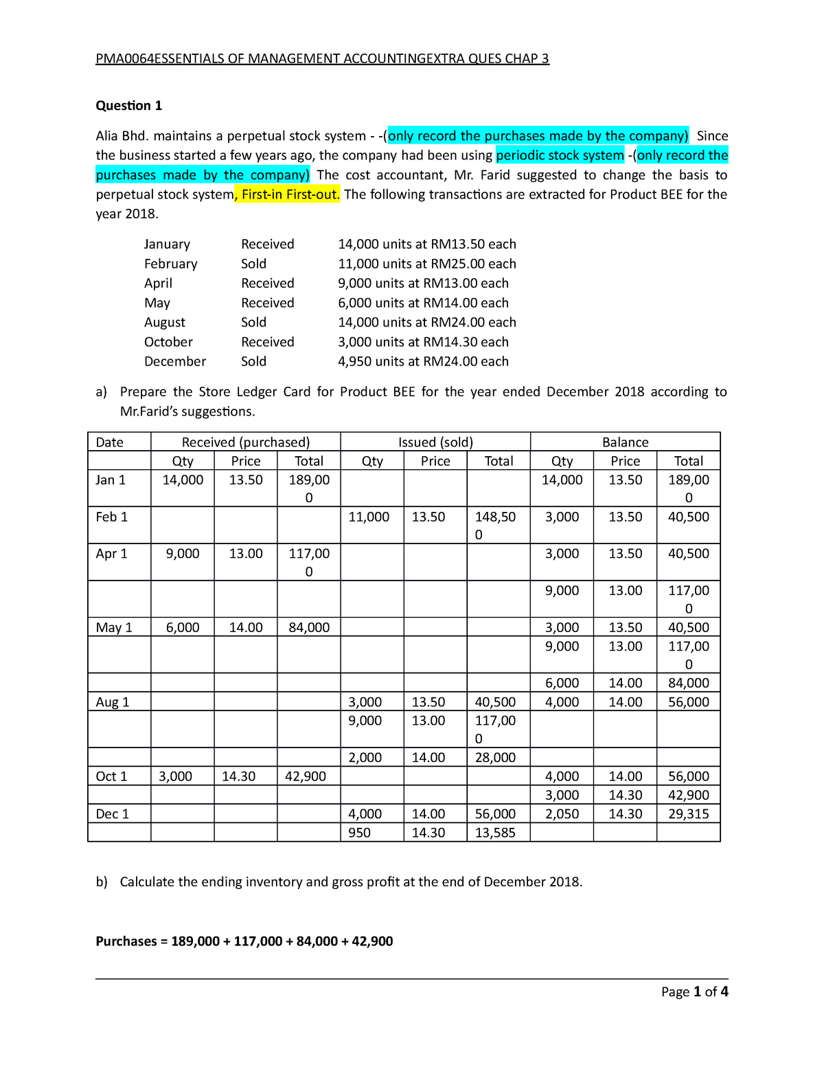 204062 Extra Questions Chapter 3- Management Accounting - Question 1 ...