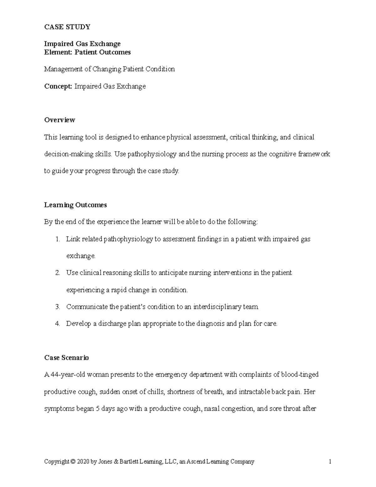 case study impaired gas exchange_student worksheets