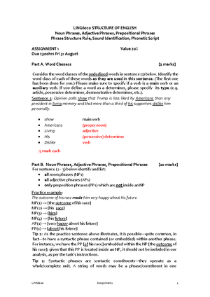 Ling3350 Ass 1 Answers 18 Studocu