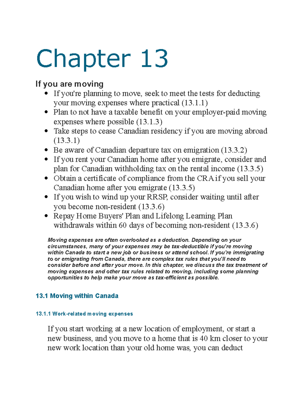 Income tax chapter 13 - Lecture notes 13 - Chapter 13 If you are moving ...
