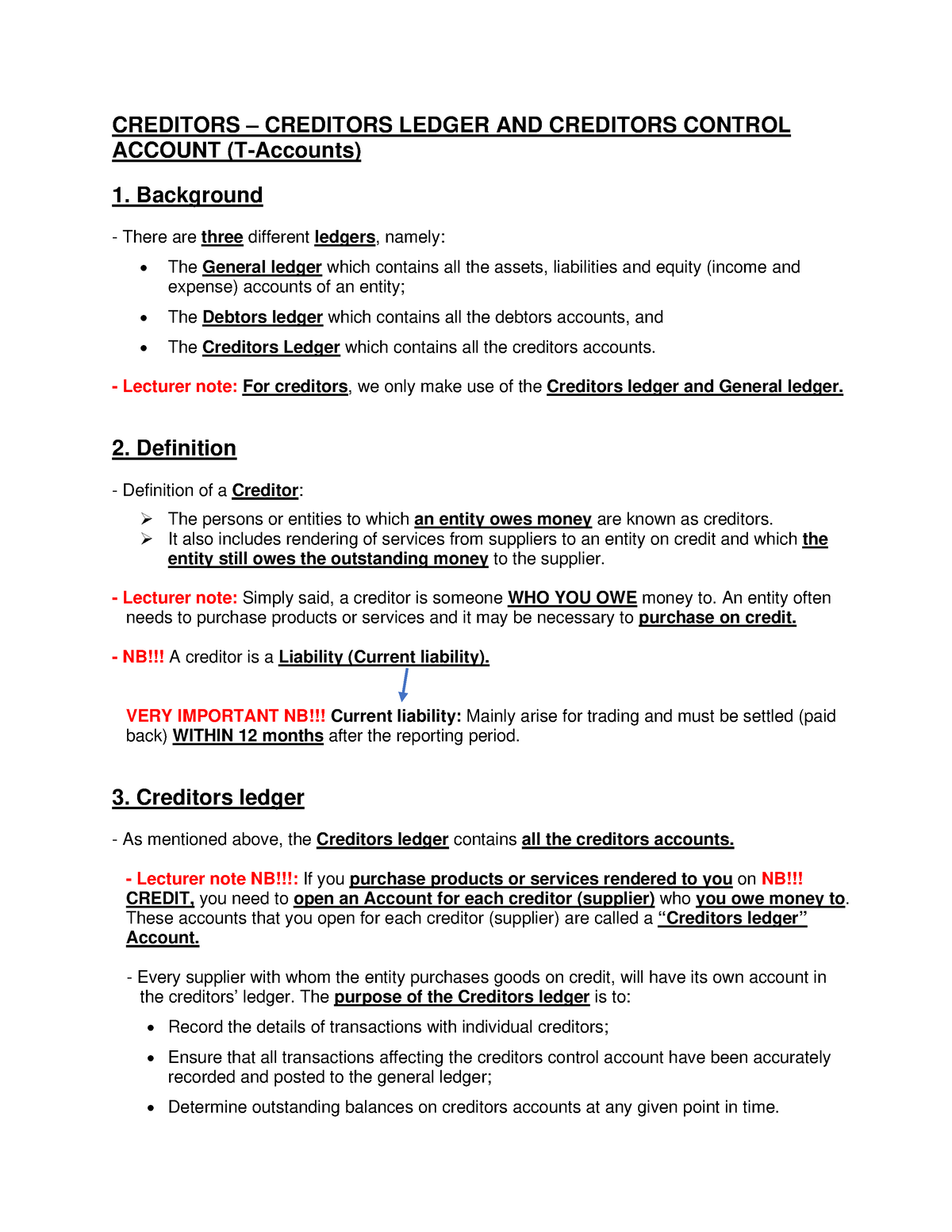 summary-notes-creditors-ledger-and-creditors-control-account