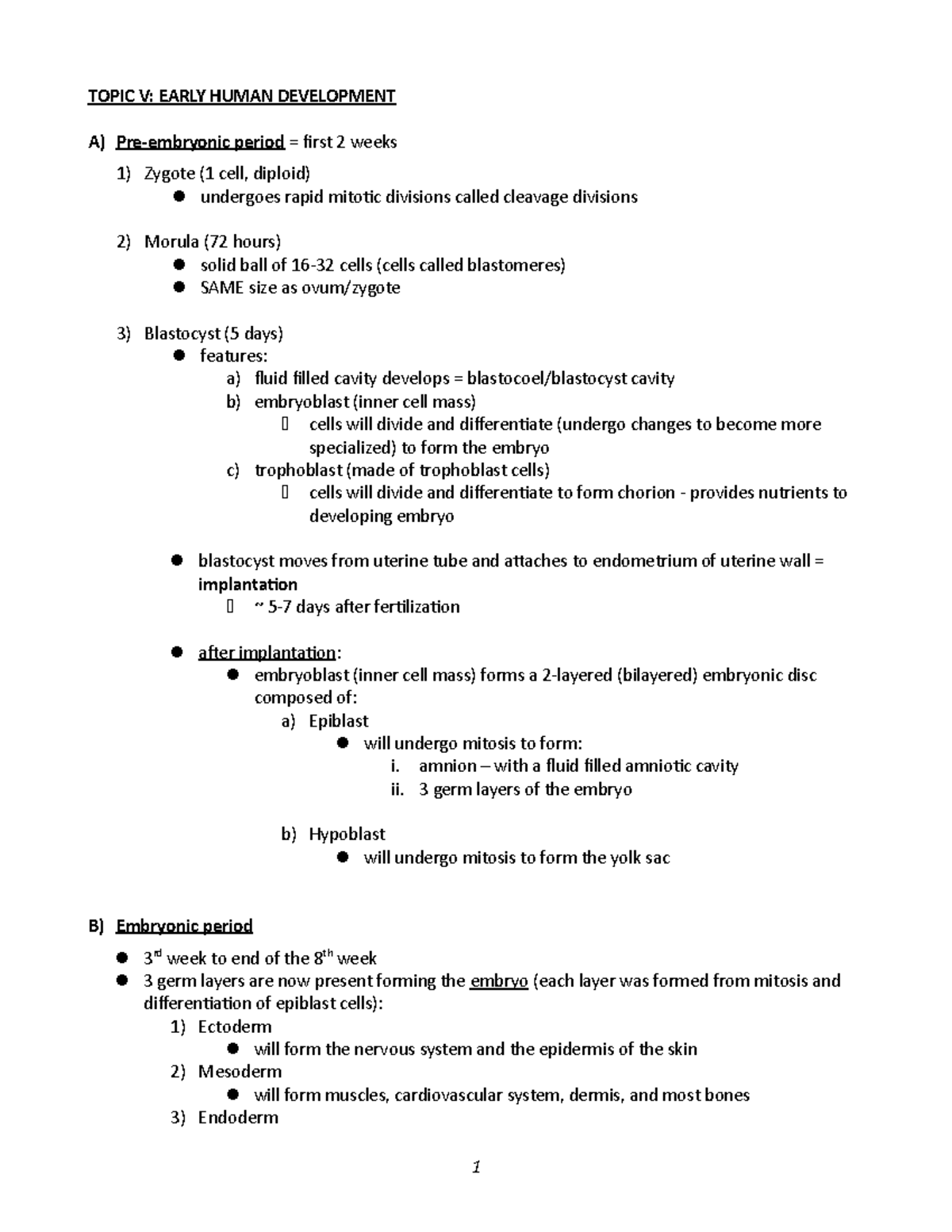 5 - Topic V - Early Human Development - TOPIC V: EARLY HUMAN ...