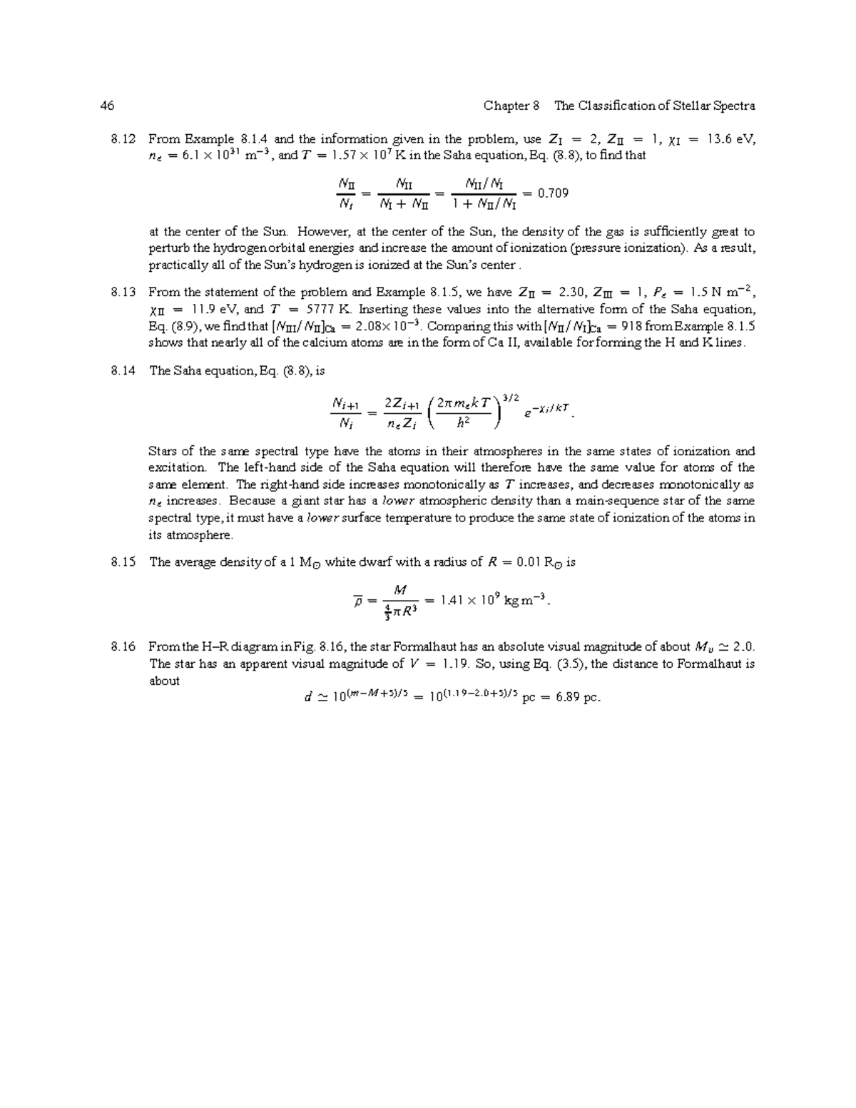PS408 manual 46 - 46 Chapter 8 The Classification of Stellar Spectra 8 ...