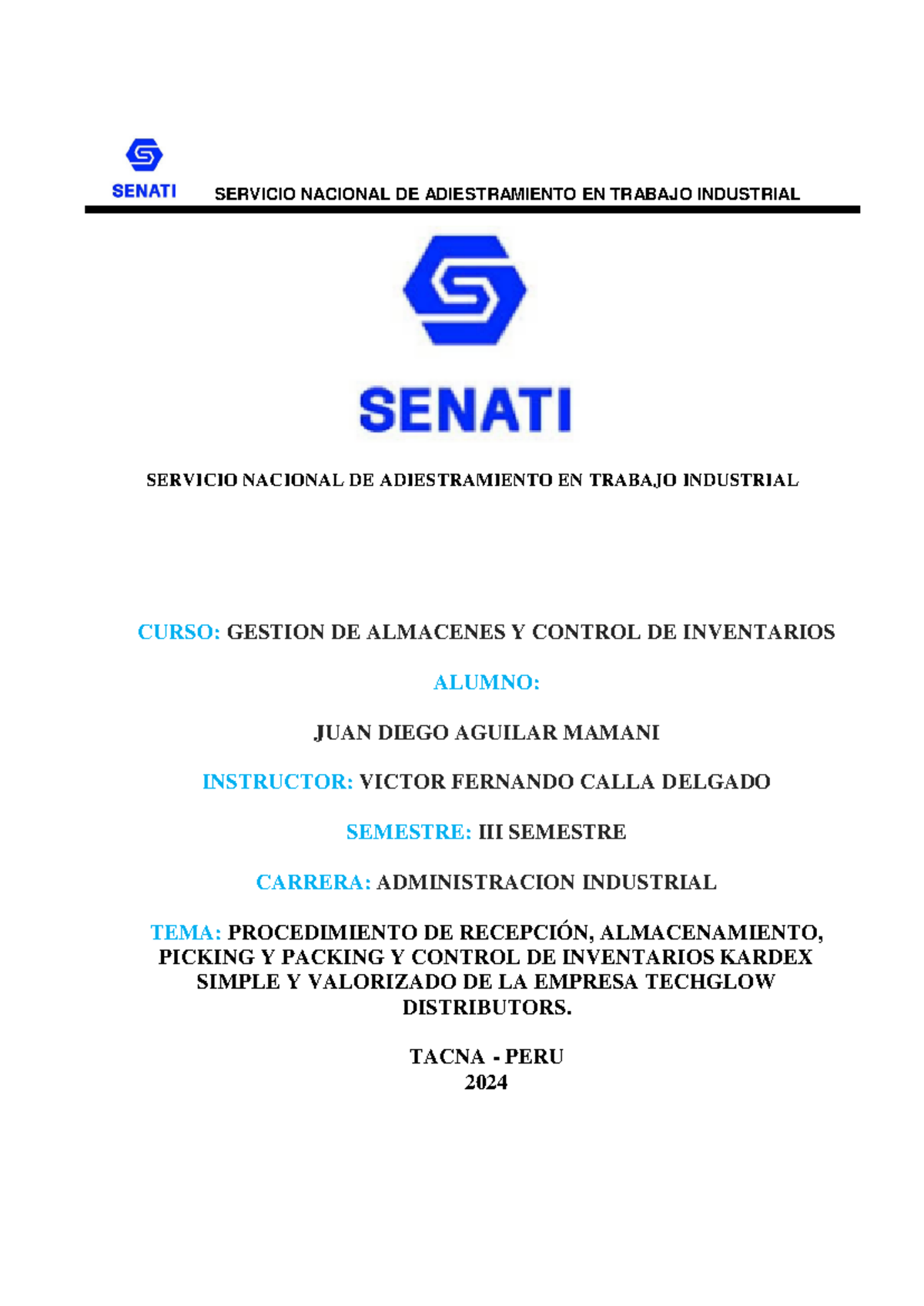 1 entregable gestion de almacenes y control de inventarios - SERVICIO ...